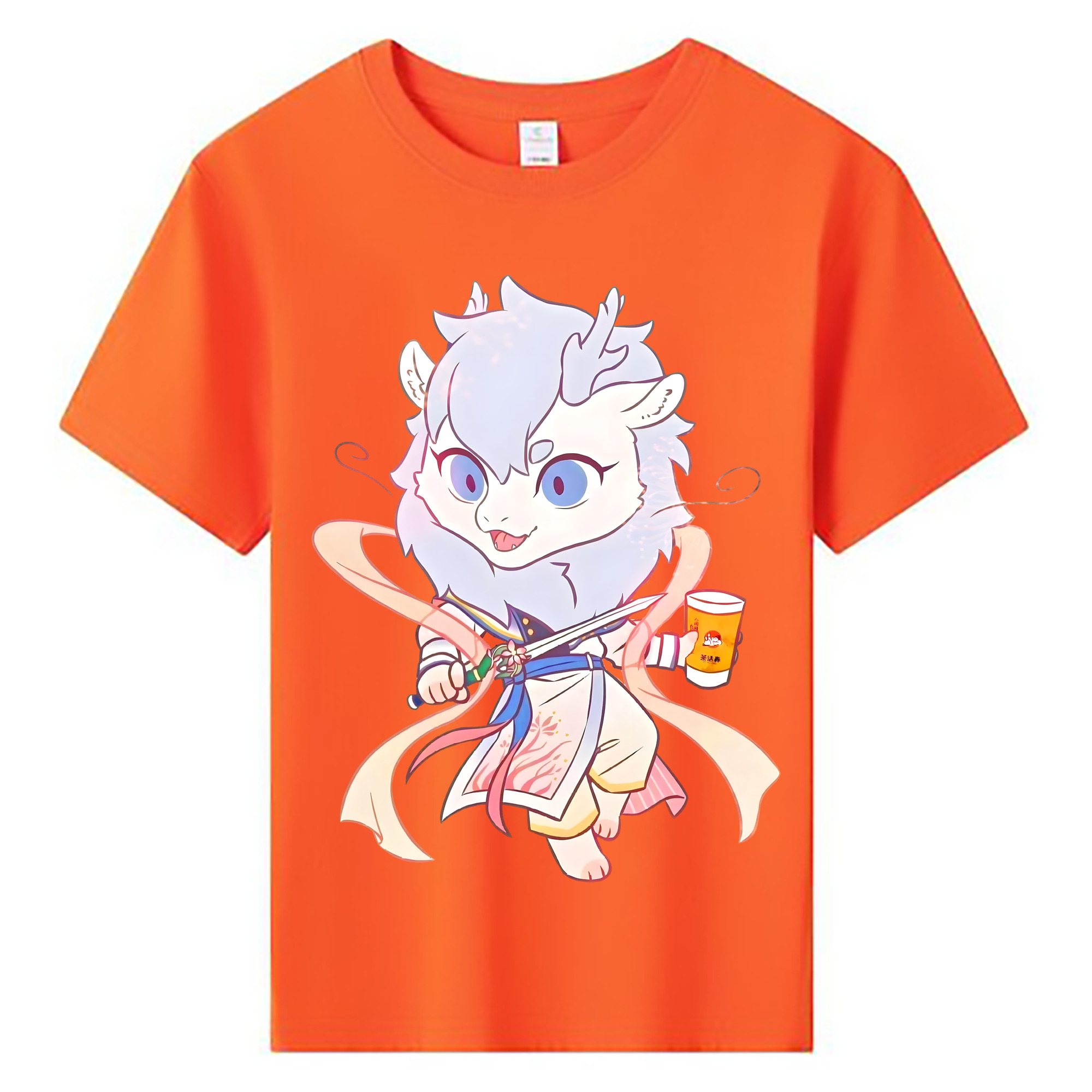 （画像用） Ne Zha 2 ナタ 魔童の大暴れ 綿100％キッズTシャツ（フロントプリント）