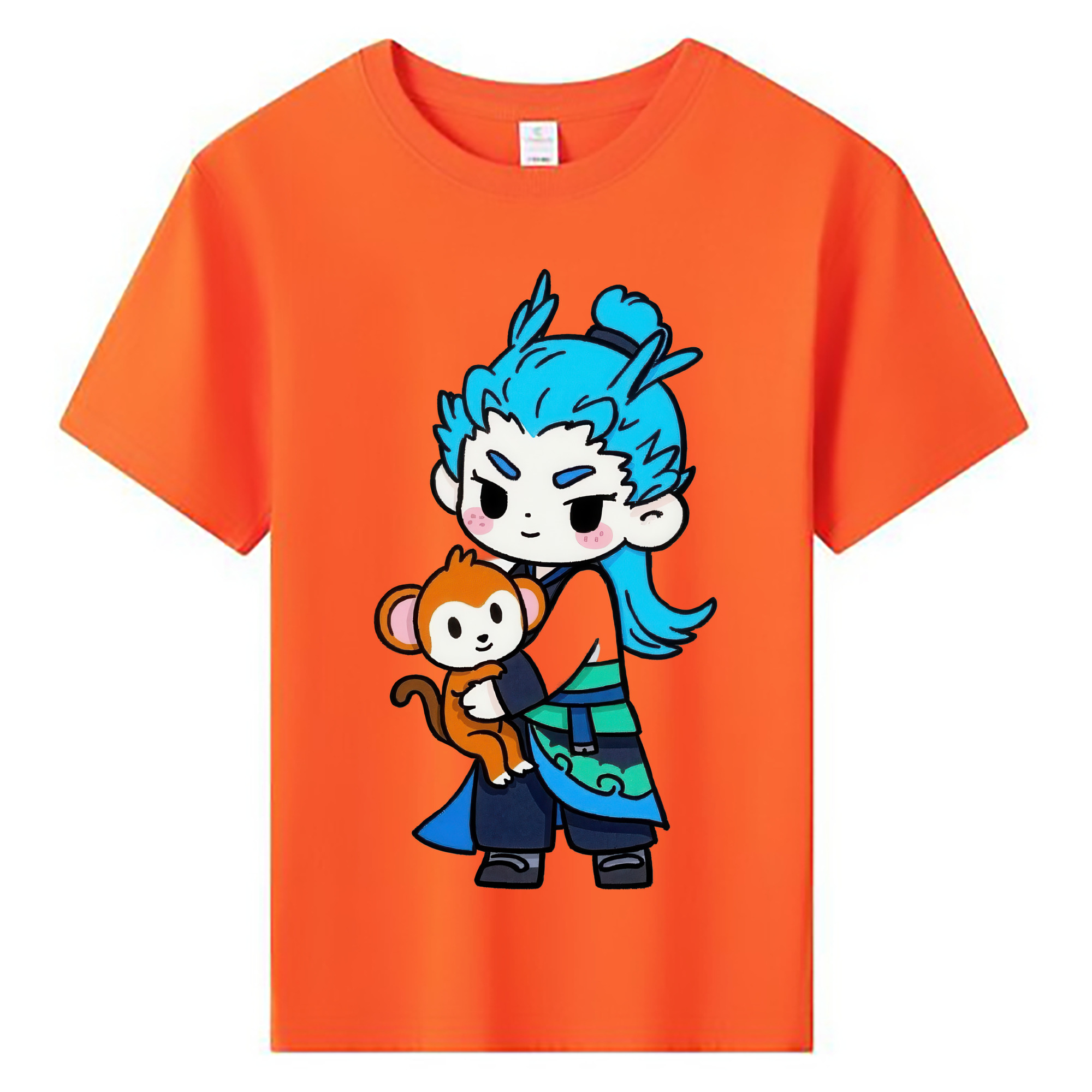 （画像用） Ne Zha 2 ナタ 魔童の大暴れ 綿100％キッズTシャツ（フロントプリント）