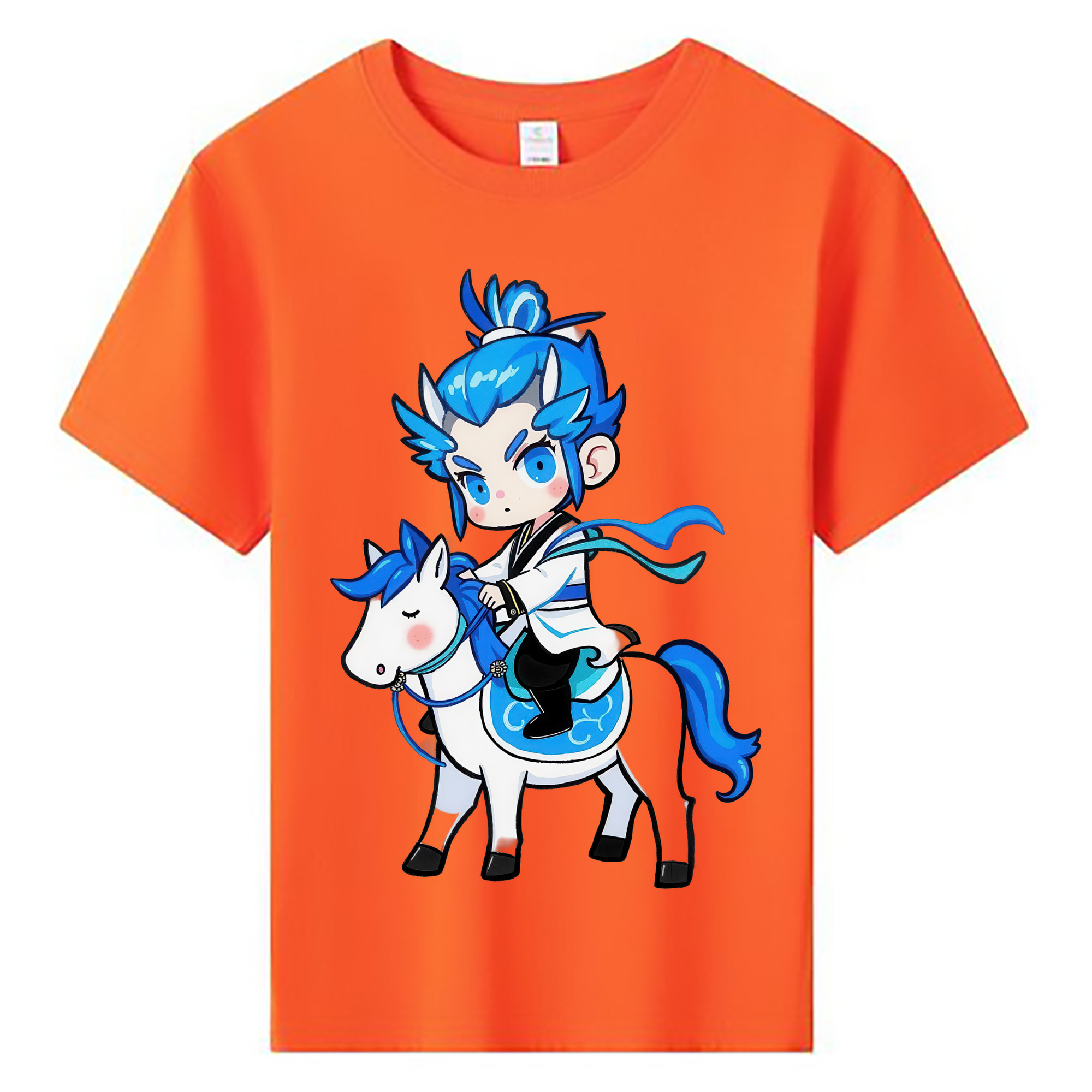 （画像用） Ne Zha 2 ナタ 魔童の大暴れ 綿100％キッズTシャツ（フロントプリント）