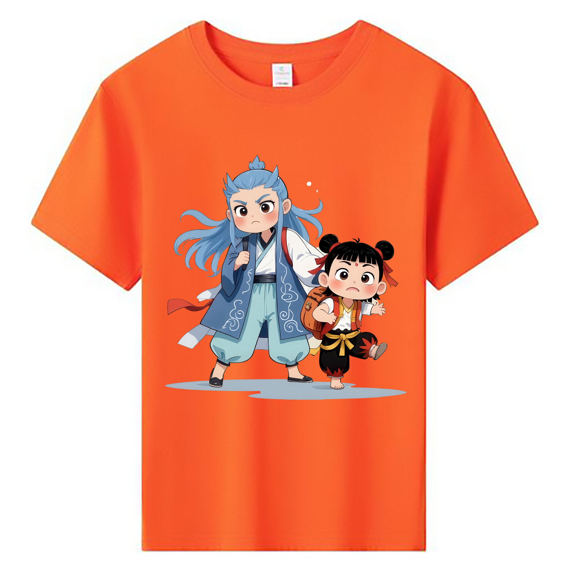 （画像用） Ne Zha 2 ナタ 魔童の大暴れ 綿100％キッズTシャツ（フロントプリント）