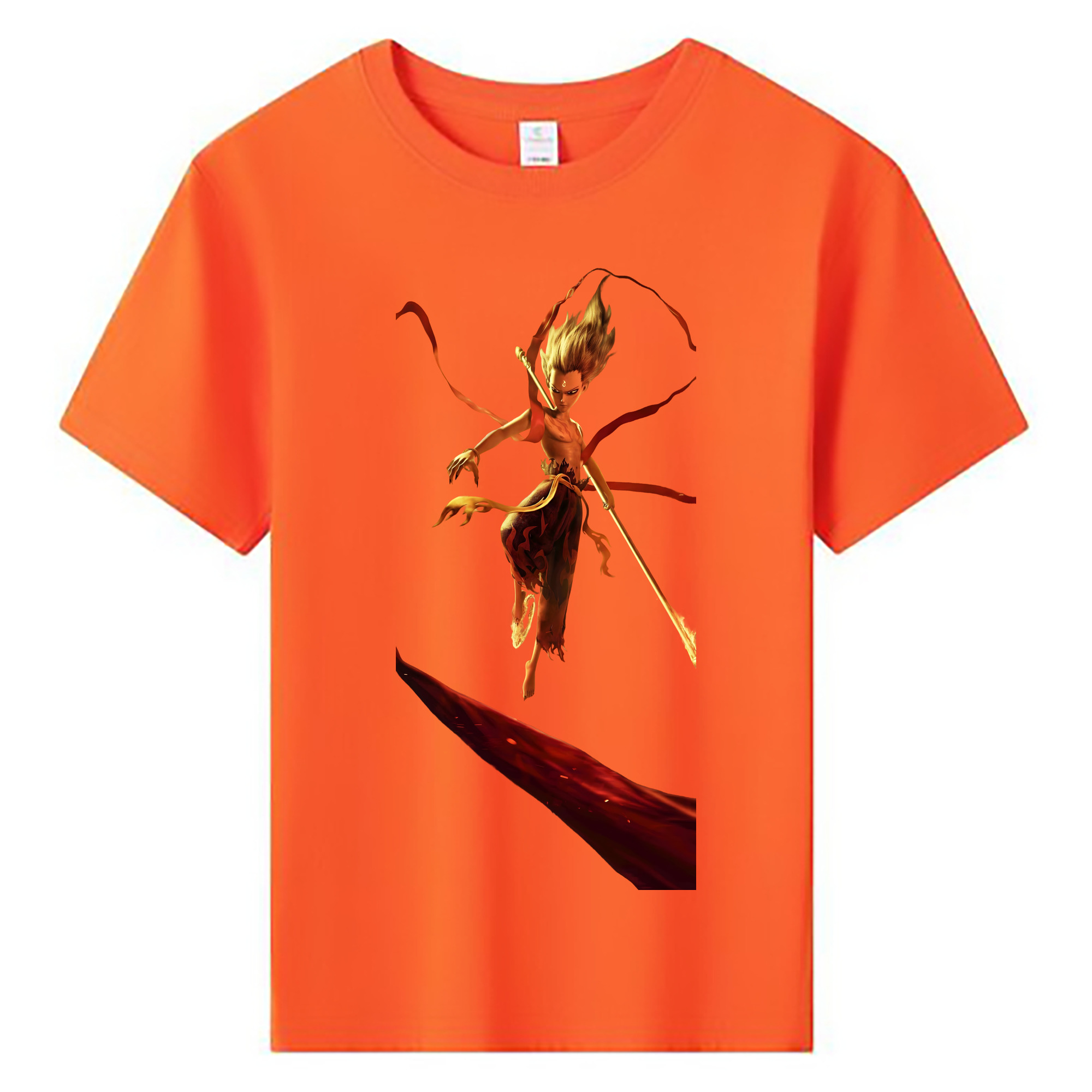 （画像用） Ne Zha 2 ナタ 魔童の大暴れ 綿100％キッズTシャツ（フロントプリント）