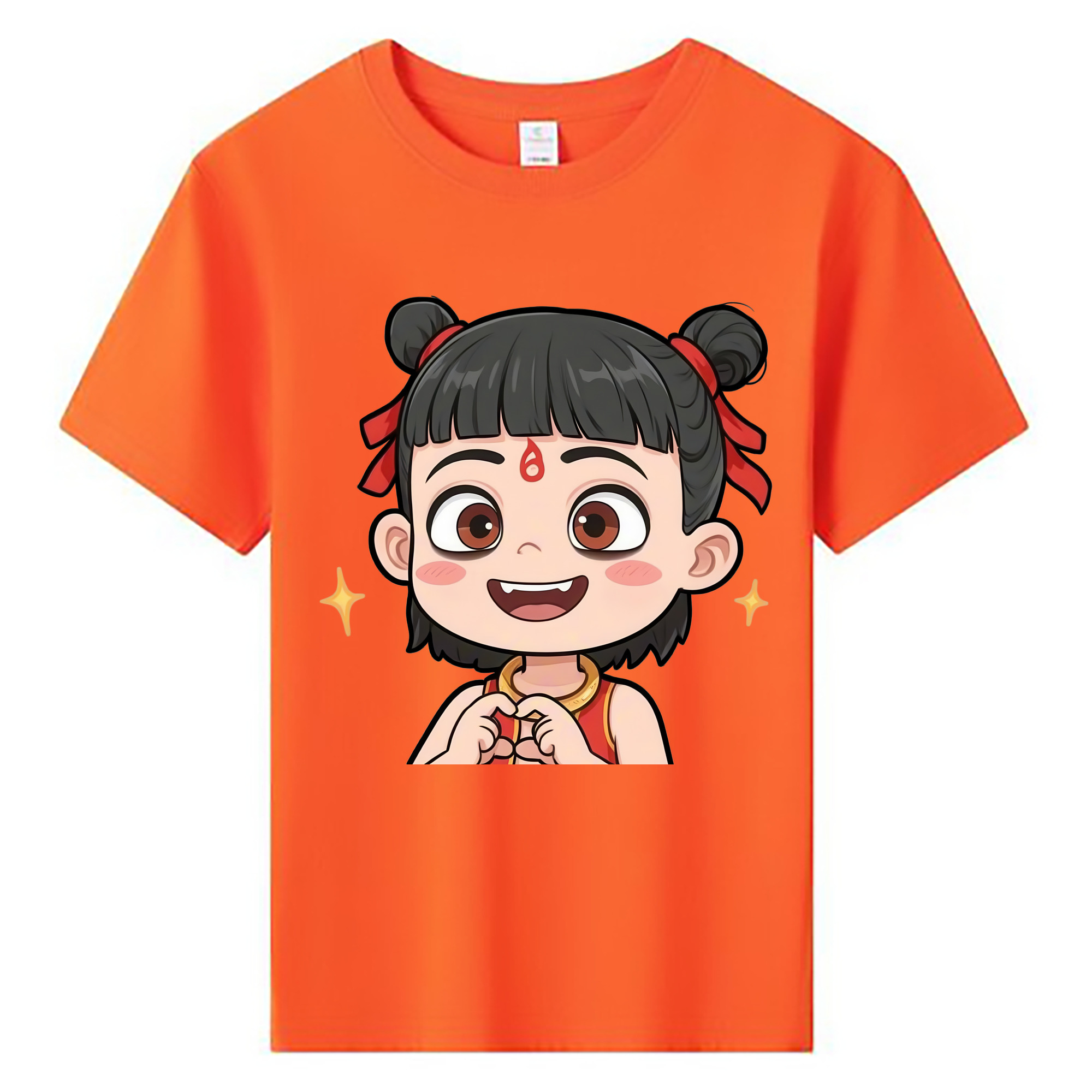 （画像用） Ne Zha 2 ナタ 魔童の大暴れ 綿100％キッズTシャツ（フロントプリント）