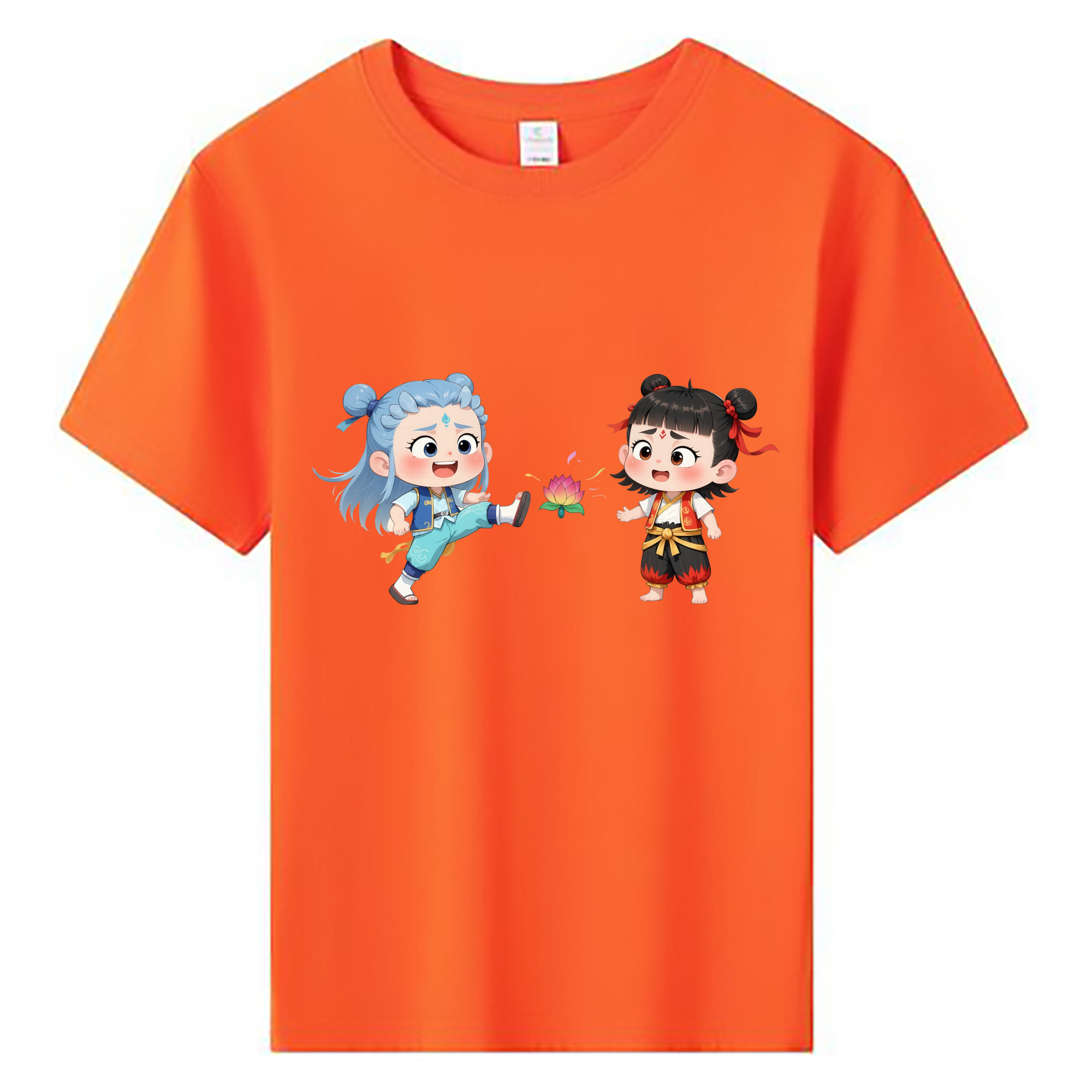 （画像用） Ne Zha 2 ナタ 魔童の大暴れ 綿100％キッズTシャツ（フロントプリント）