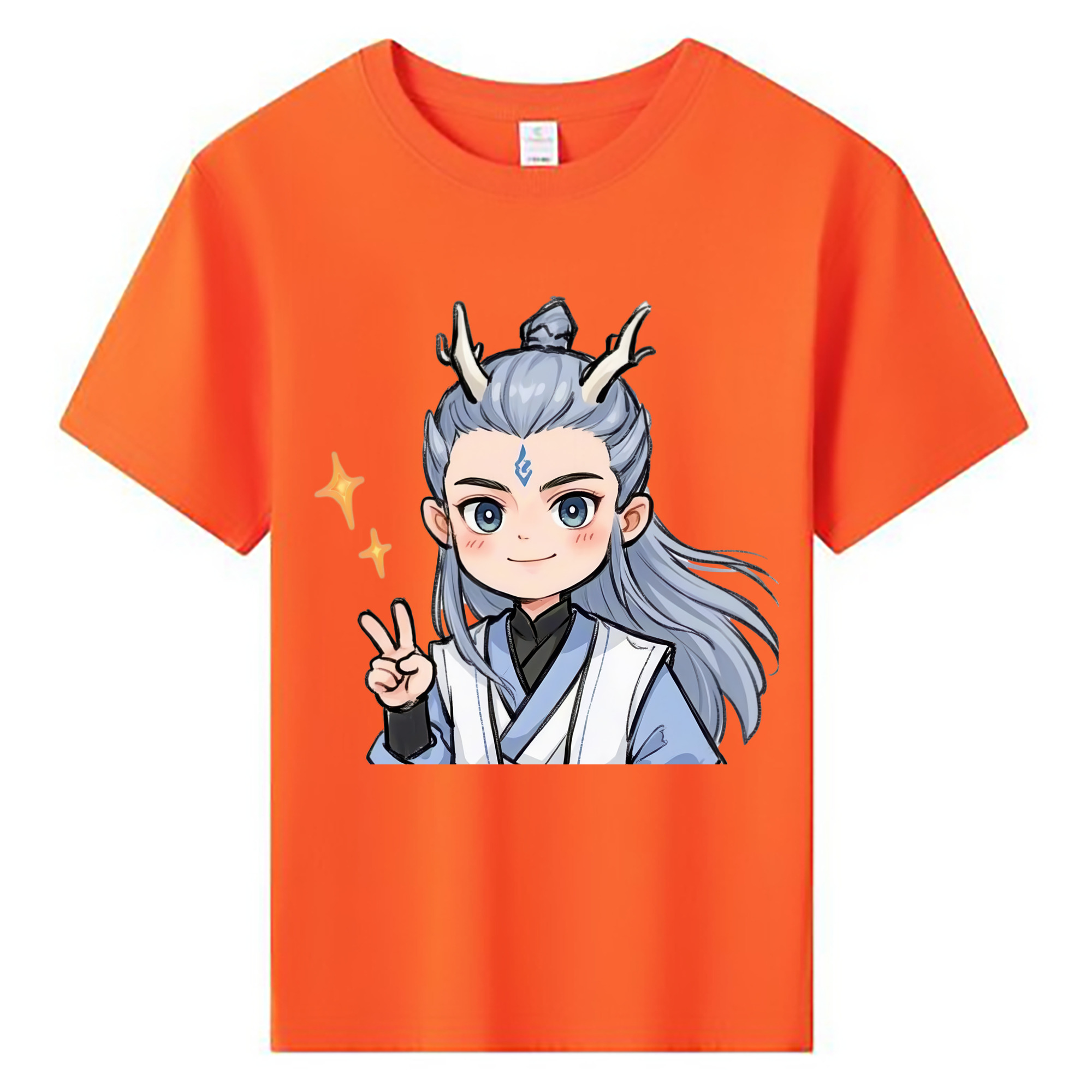 （画像用） Ne Zha 2 ナタ 魔童の大暴れ 綿100％キッズTシャツ（フロントプリント）