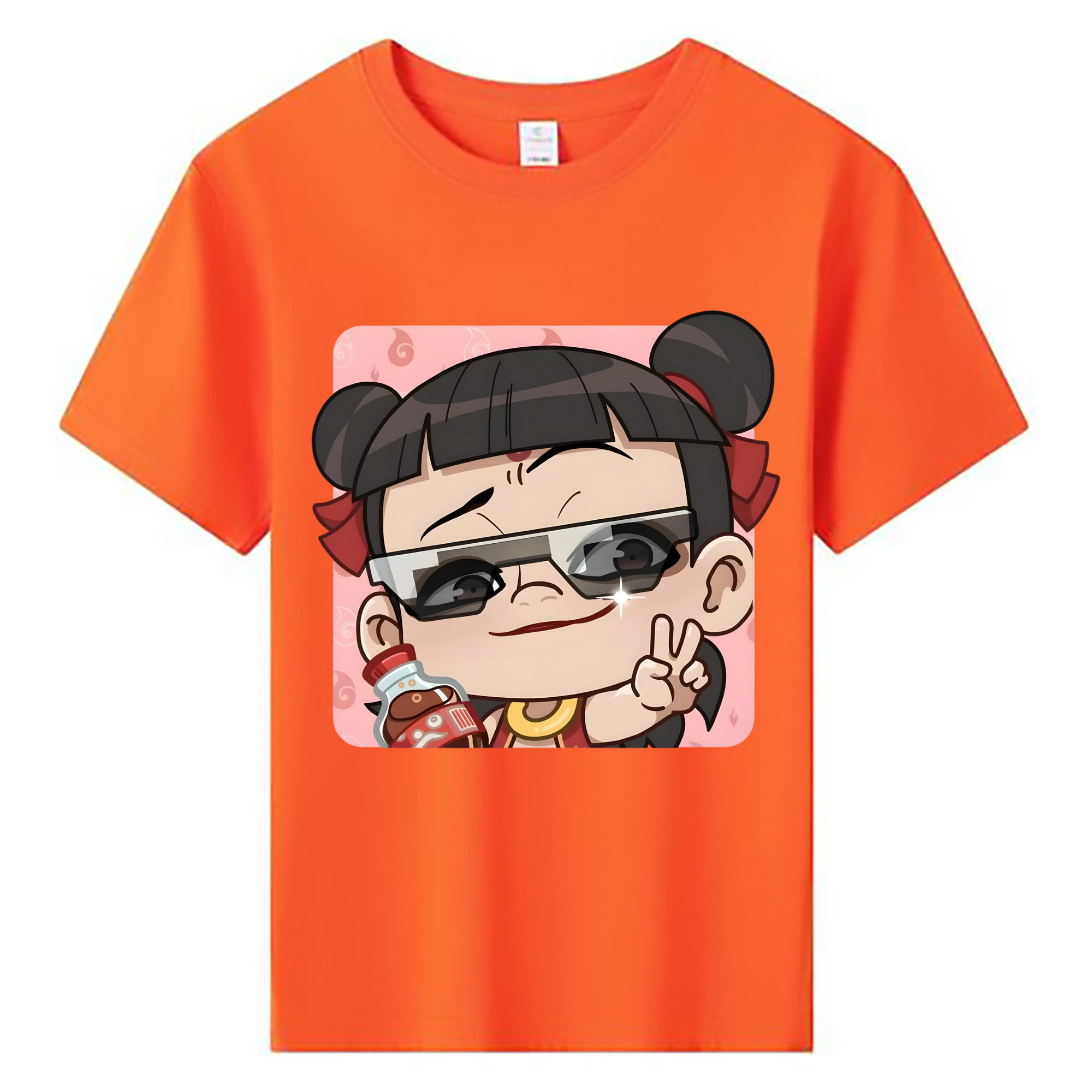 （画像用） Ne Zha 2 ナタ 魔童の大暴れ 綿100％キッズTシャツ（フロントプリント）