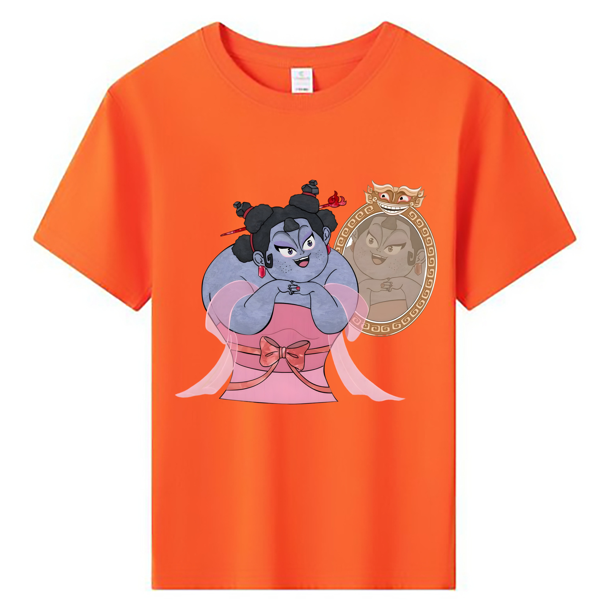 （画像用） Ne Zha 2 ナタ 魔童の大暴れ 綿100％キッズTシャツ（フロントプリント）