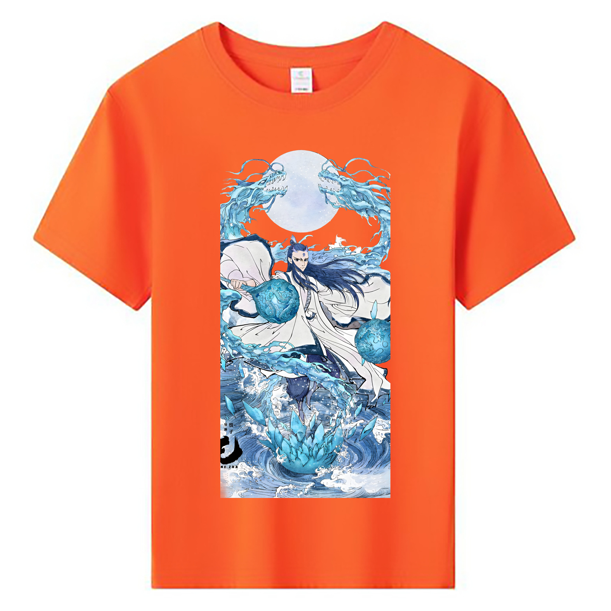 （画像用） Ne Zha 2 ナタ 魔童の大暴れ 綿100％キッズTシャツ（フロントプリント）