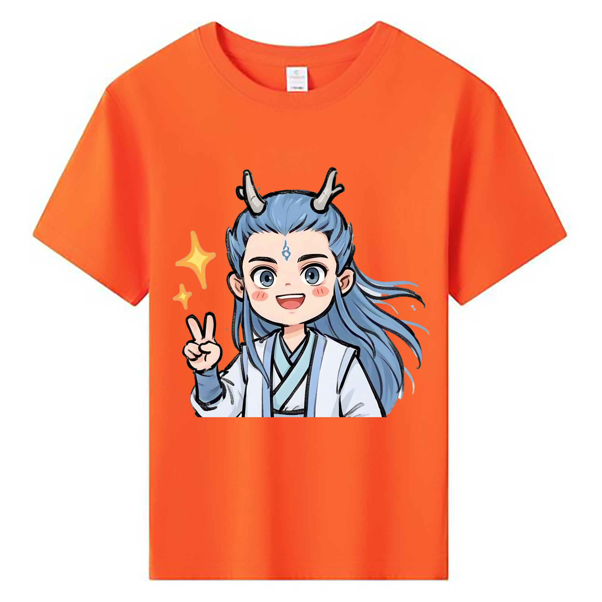 （画像用） Ne Zha 2 ナタ 魔童の大暴れ 綿100％キッズTシャツ（フロントプリント）
