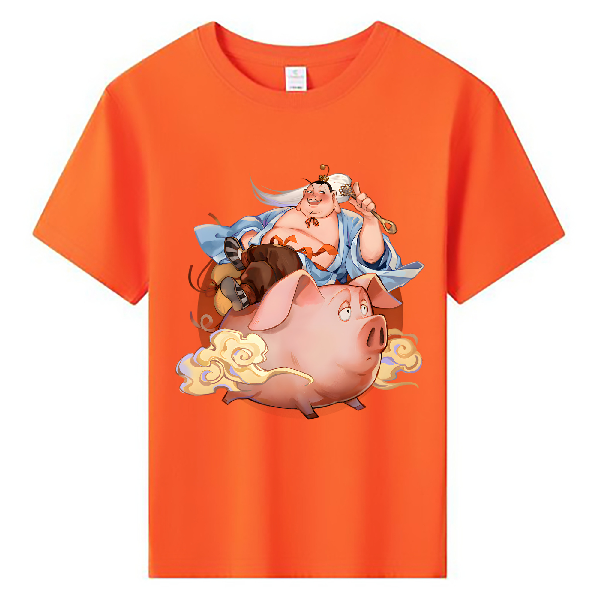 （画像用） Ne Zha 2 ナタ 魔童の大暴れ 綿100％キッズTシャツ（フロントプリント）