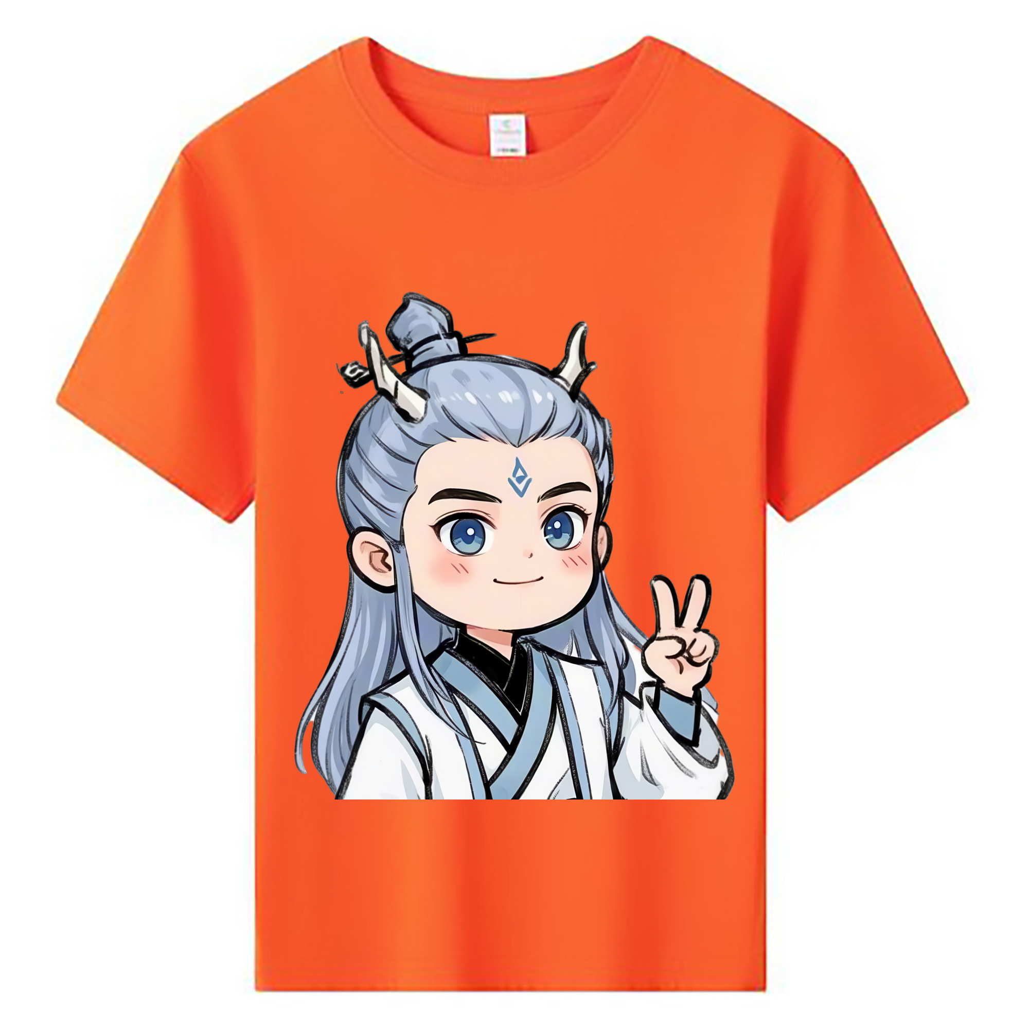（画像用） Ne Zha 2 ナタ 魔童の大暴れ 綿100％キッズTシャツ（フロントプリント）