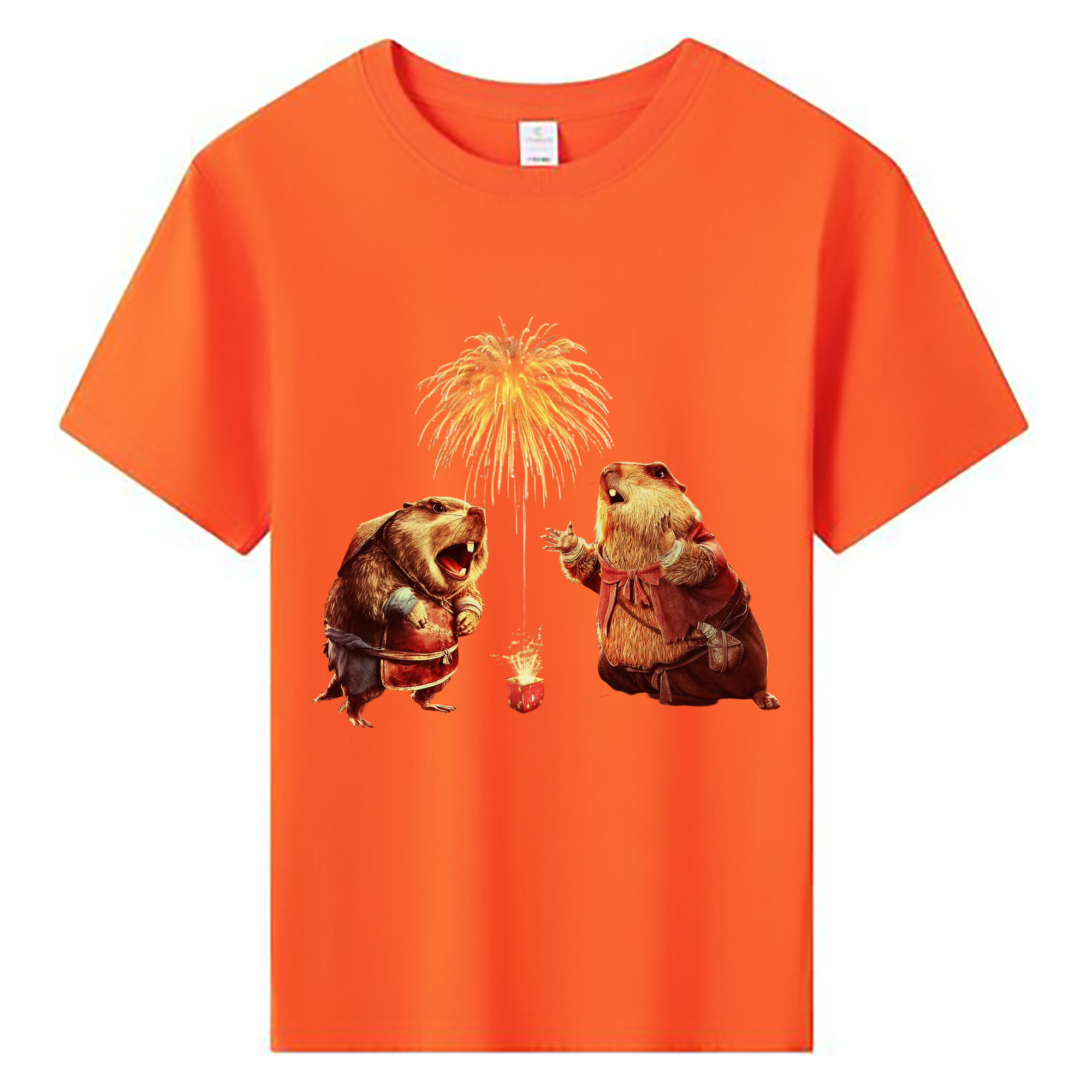 （画像用） Ne Zha 2 ナタ 魔童の大暴れ 綿100％キッズTシャツ（フロントプリント）