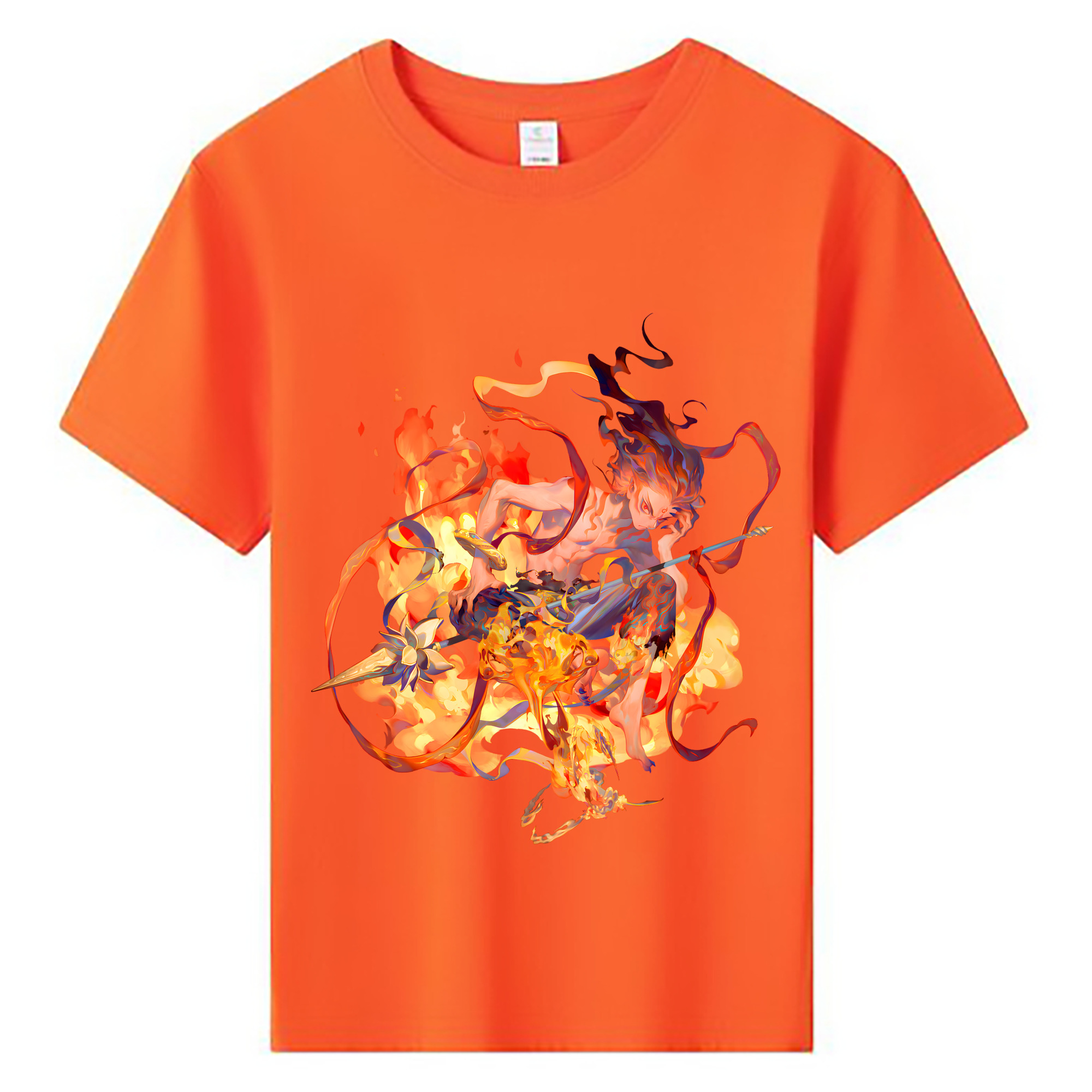 （画像用） Ne Zha 2 ナタ 魔童の大暴れ 綿100％キッズTシャツ（フロントプリント）