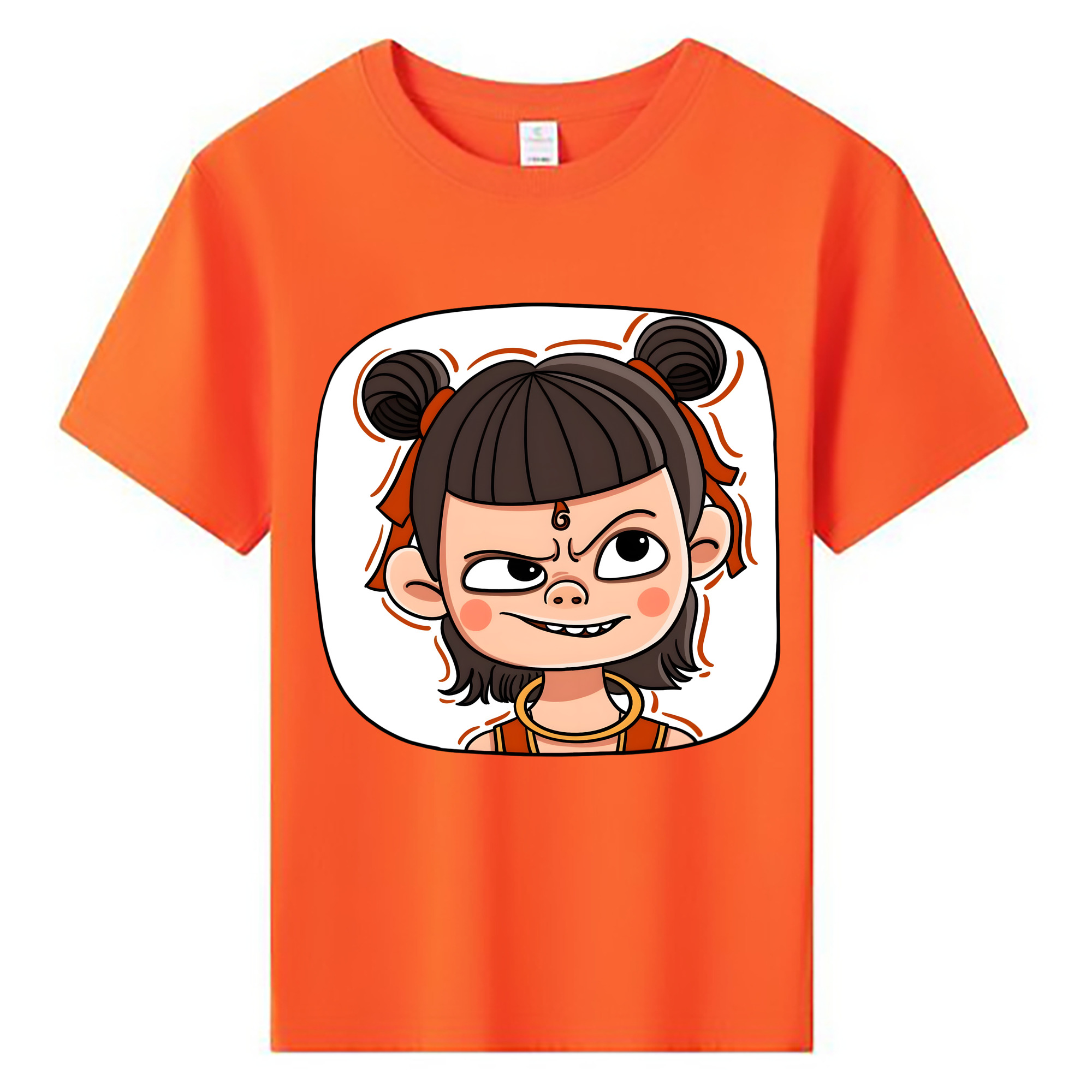 （画像用） Ne Zha 2 ナタ 魔童の大暴れ 綿100％キッズTシャツ（フロントプリント）