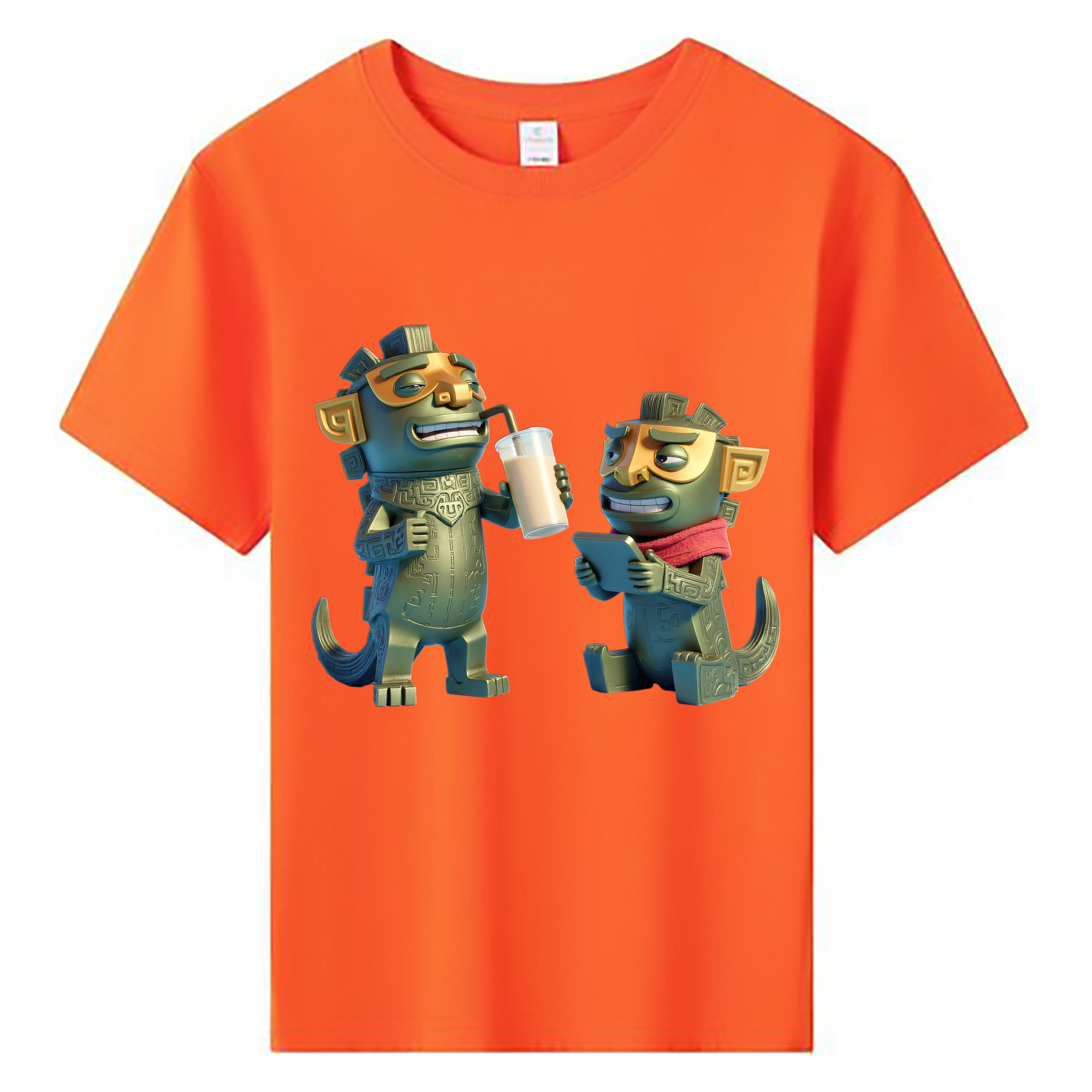 （画像用） Ne Zha 2 ナタ 魔童の大暴れ 綿100％キッズTシャツ（フロントプリント）