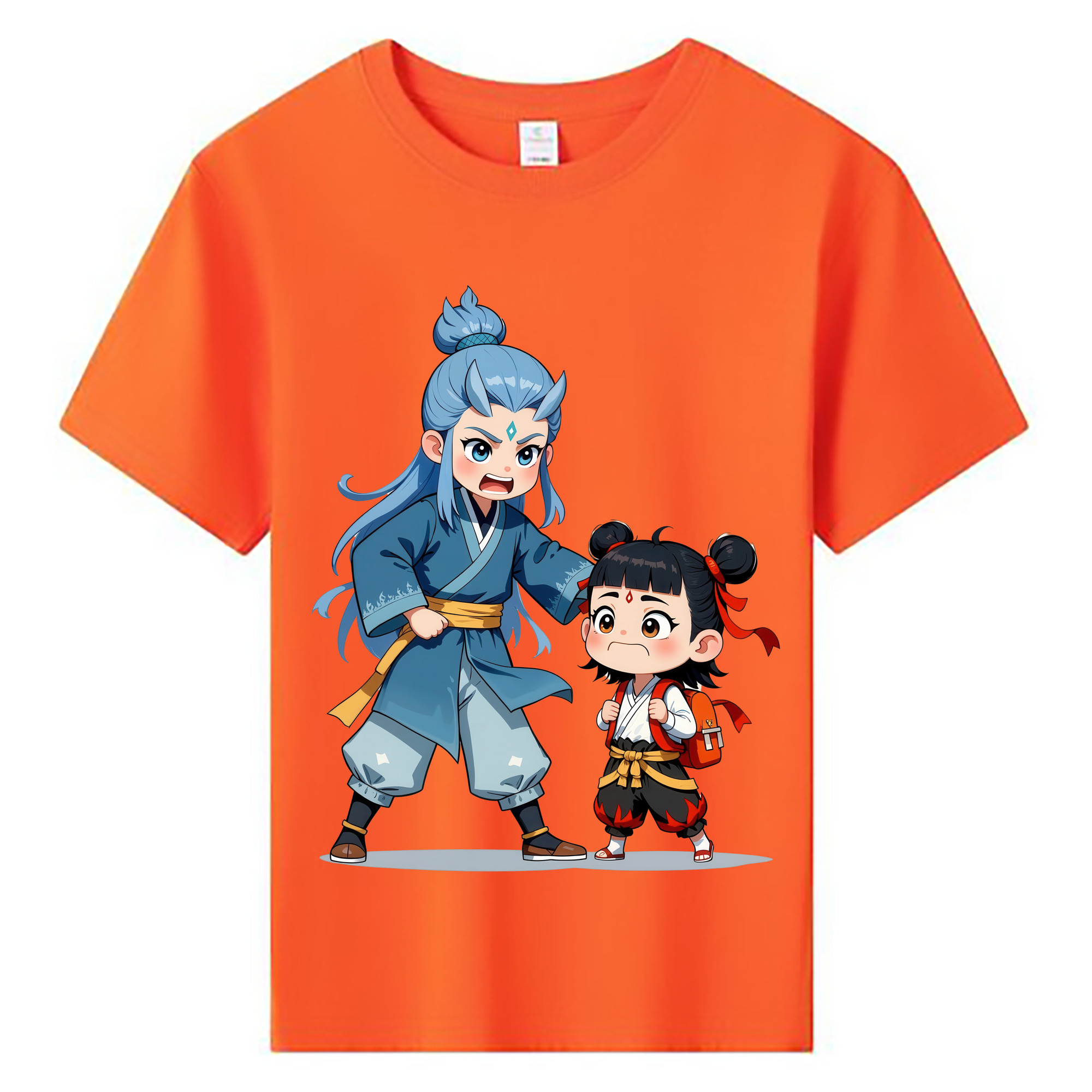（画像用） Ne Zha 2 ナタ 魔童の大暴れ 綿100％キッズTシャツ（フロントプリント）