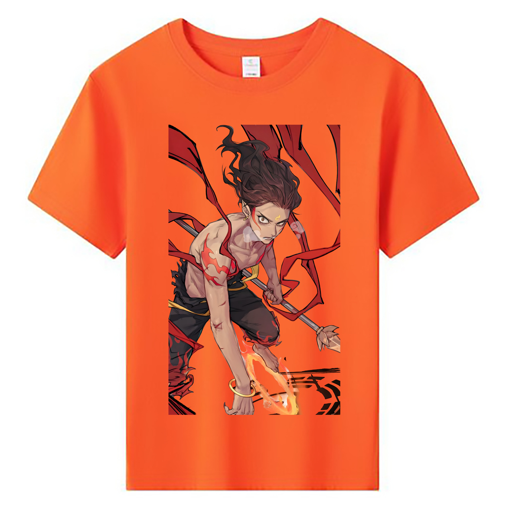 （画像用） Ne Zha 2 ナタ 魔童の大暴れ 綿100％キッズTシャツ（フロントプリント）