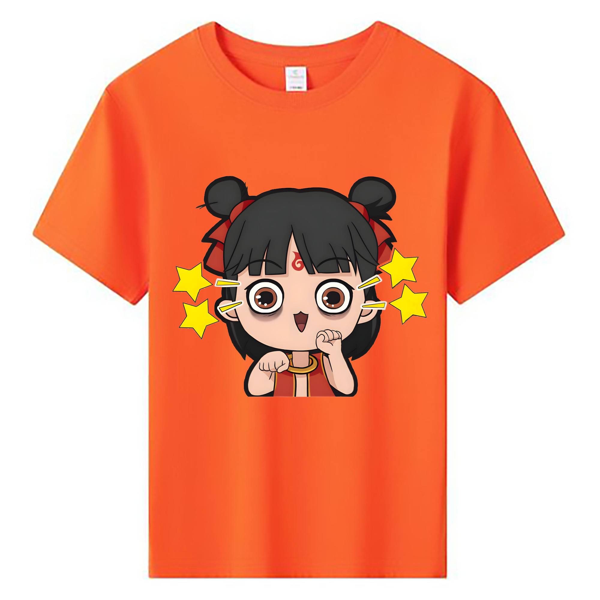 （画像用） Ne Zha 2 ナタ 魔童の大暴れ 綿100％キッズTシャツ（フロントプリント）