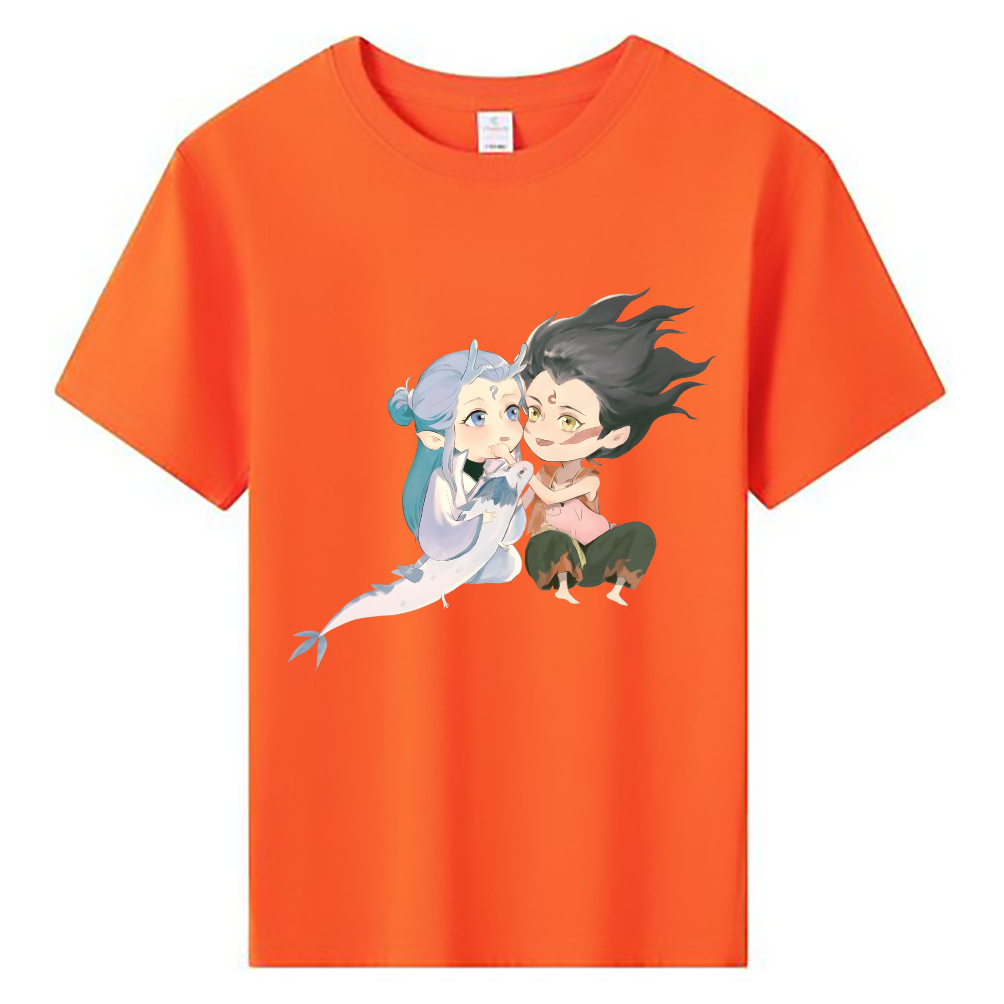 （画像用） Ne Zha 2 ナタ 魔童の大暴れ 綿100％キッズTシャツ（フロントプリント）