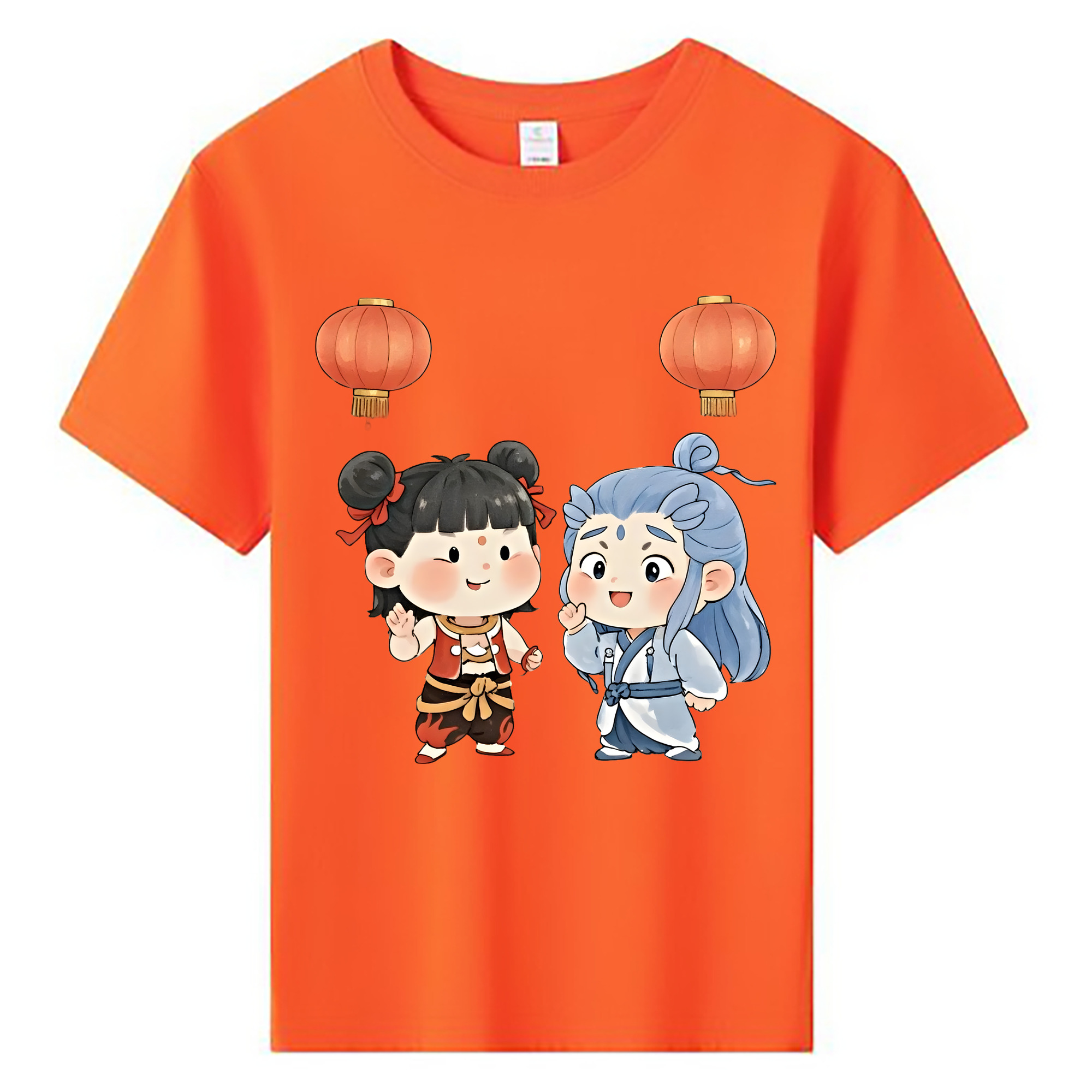 （画像用） Ne Zha 2 ナタ 魔童の大暴れ 綿100％キッズTシャツ（フロントプリント）