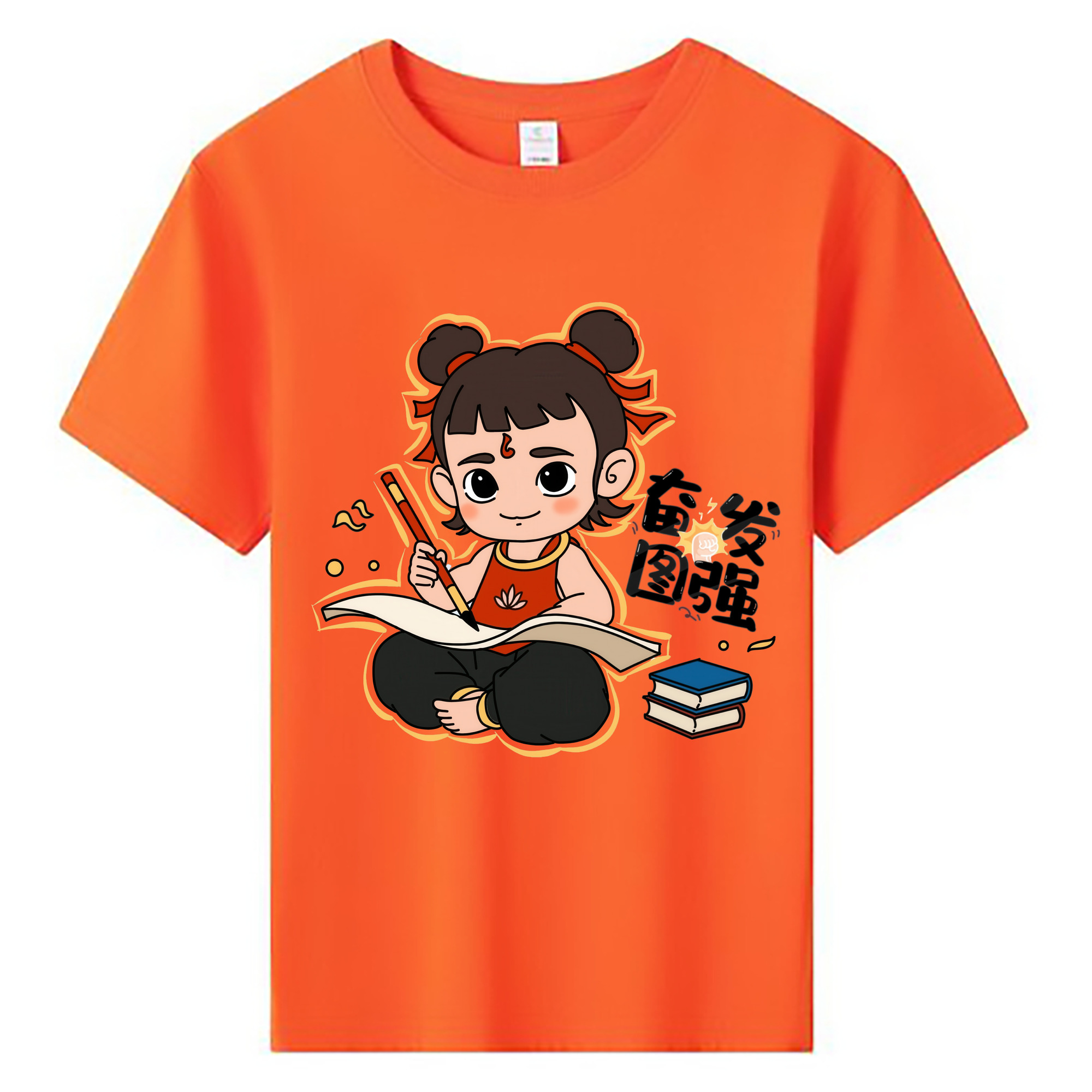（画像用） Ne Zha 2 ナタ 魔童の大暴れ 綿100％キッズTシャツ（フロントプリント）