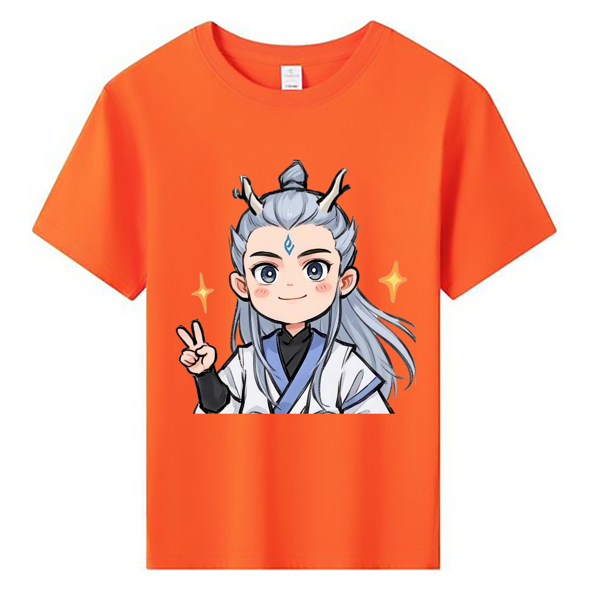 （画像用） Ne Zha 2 ナタ 魔童の大暴れ 綿100％キッズTシャツ（フロントプリント）