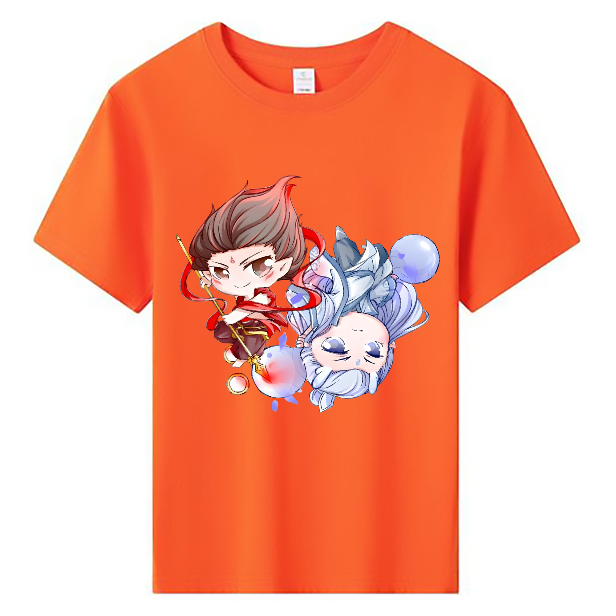 （画像用） Ne Zha 2 ナタ 魔童の大暴れ 綿100％キッズTシャツ（フロントプリント）