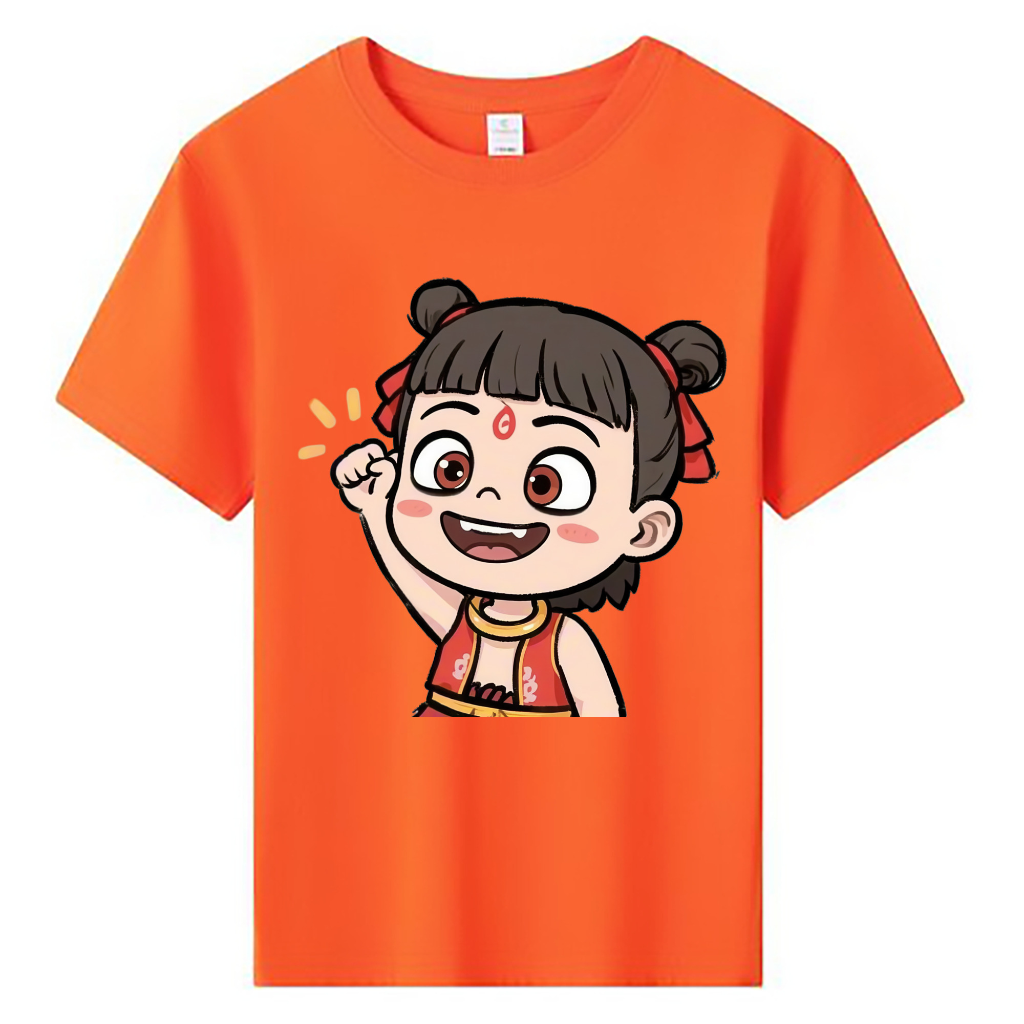 （画像用） Ne Zha 2 ナタ 魔童の大暴れ 綿100％キッズTシャツ（フロントプリント）