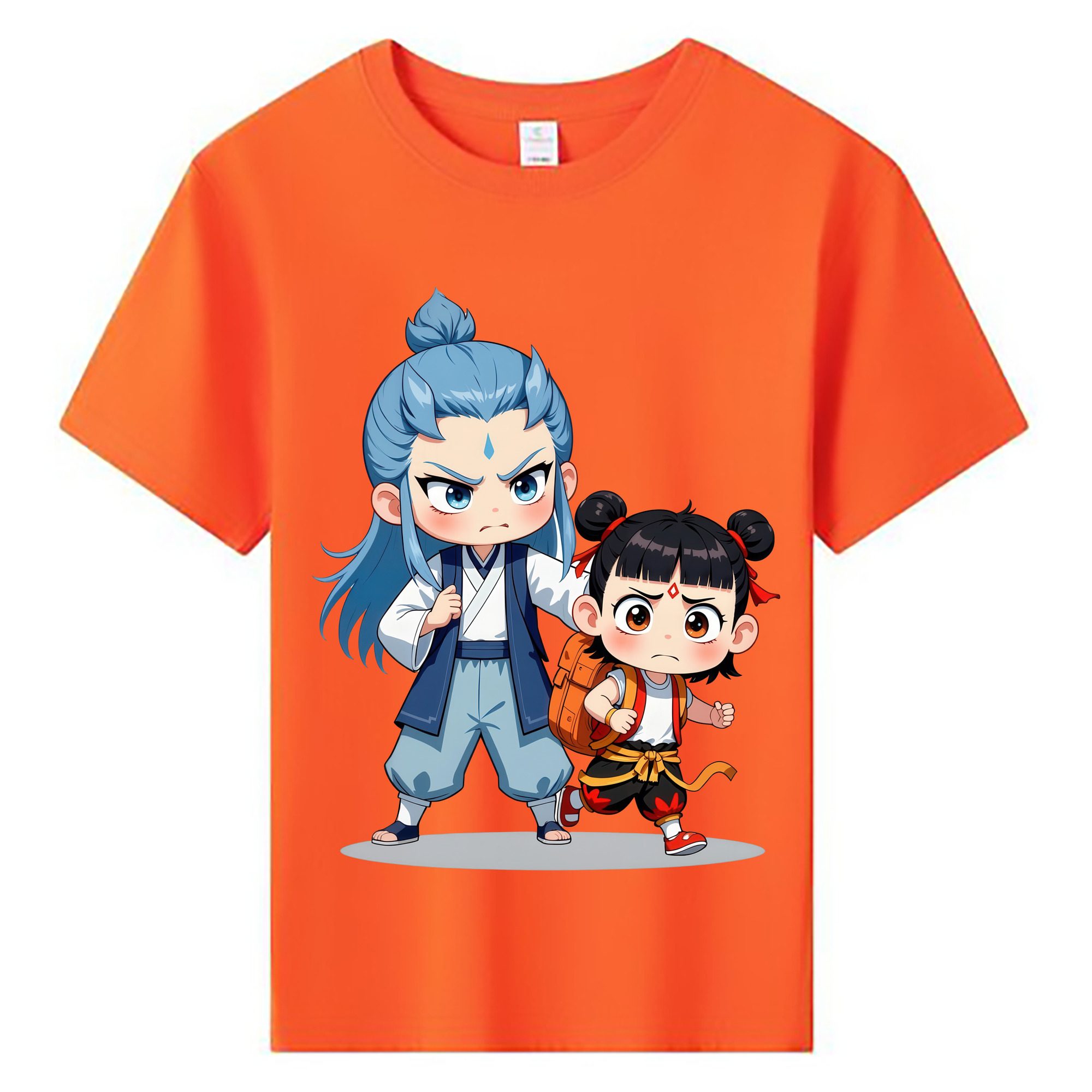 （画像用） Ne Zha 2 ナタ 魔童の大暴れ 綿100％キッズTシャツ（フロントプリント）