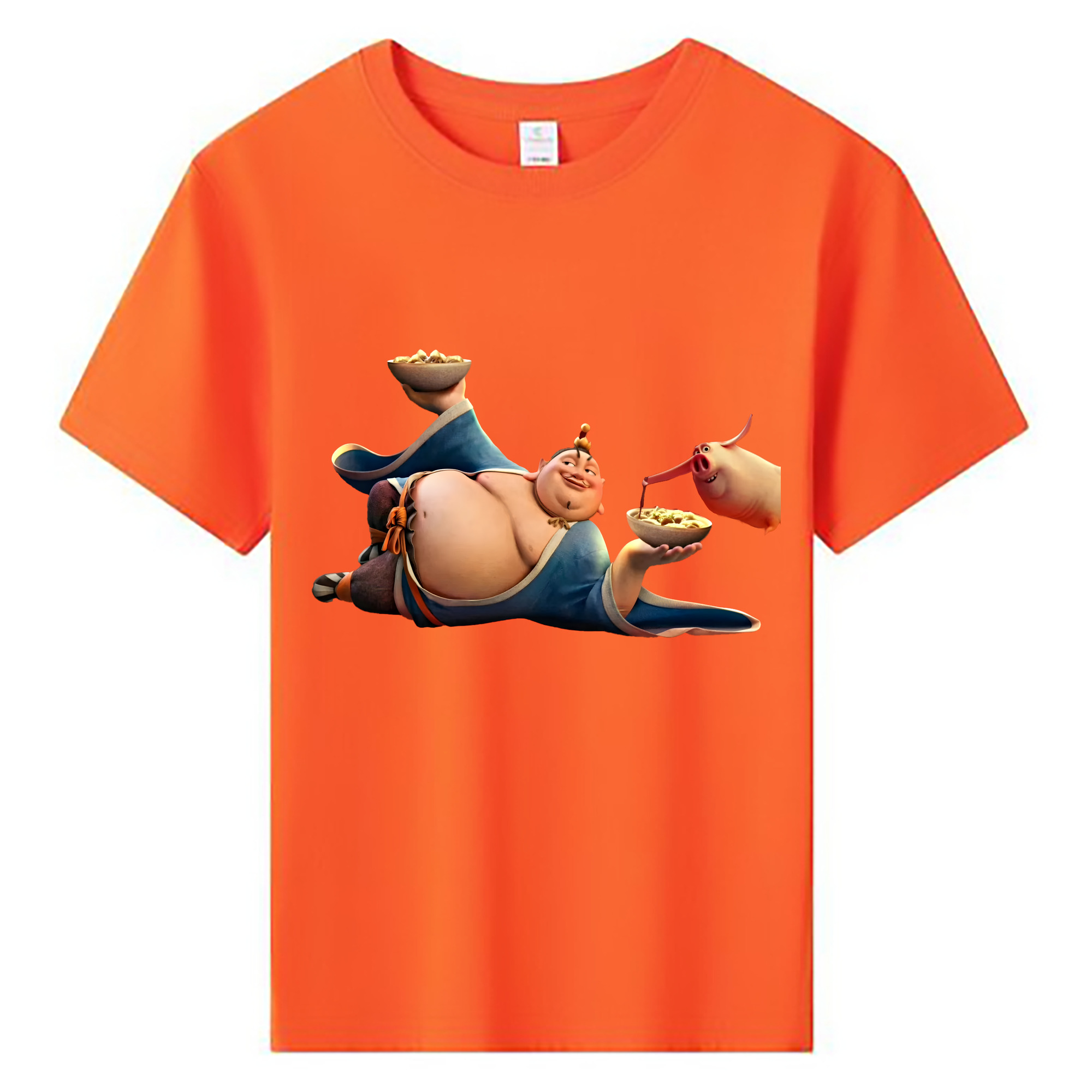 （画像用） Ne Zha 2 ナタ 魔童の大暴れ 綿100％キッズTシャツ（フロントプリント）