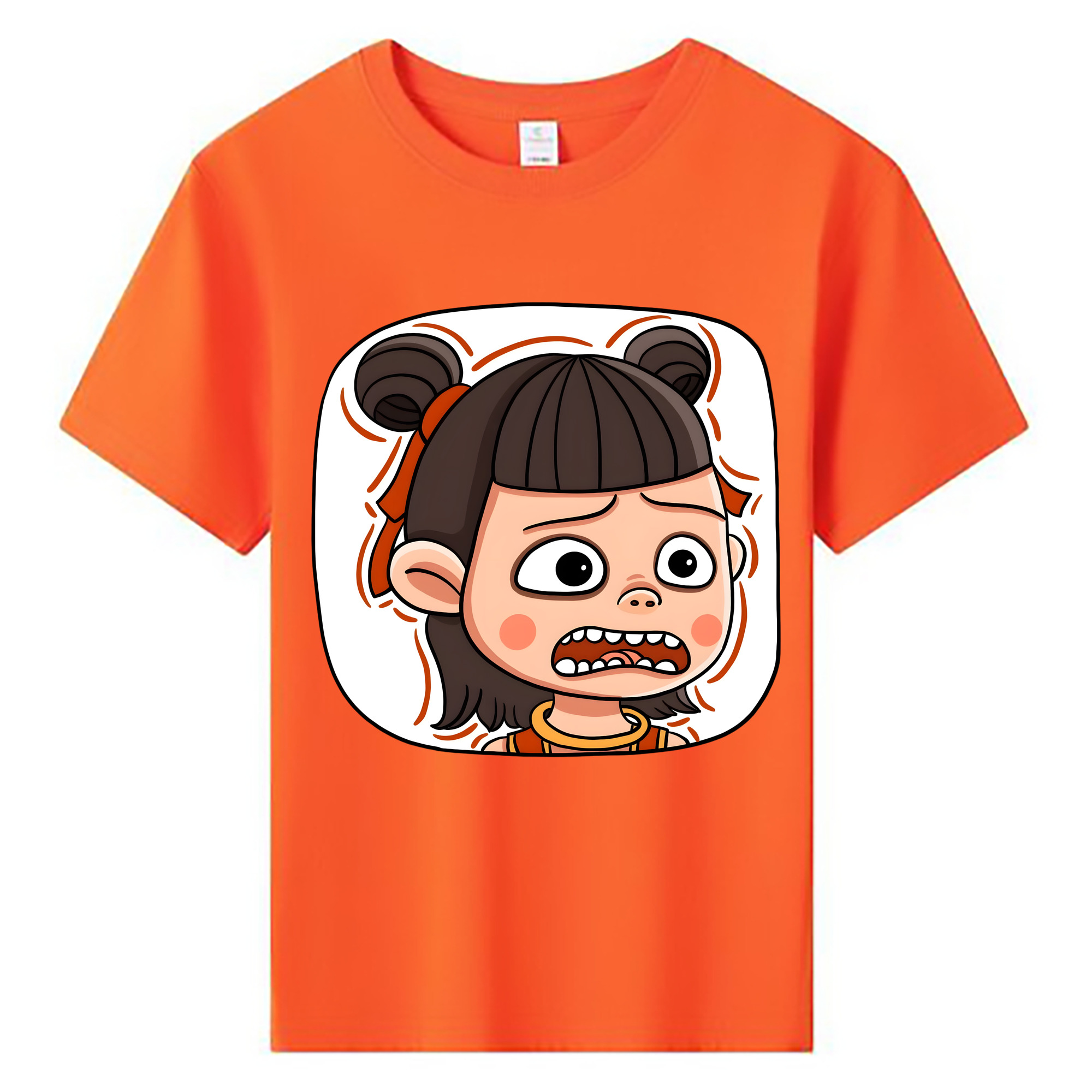 （画像用） Ne Zha 2 ナタ 魔童の大暴れ 綿100％キッズTシャツ（フロントプリント）