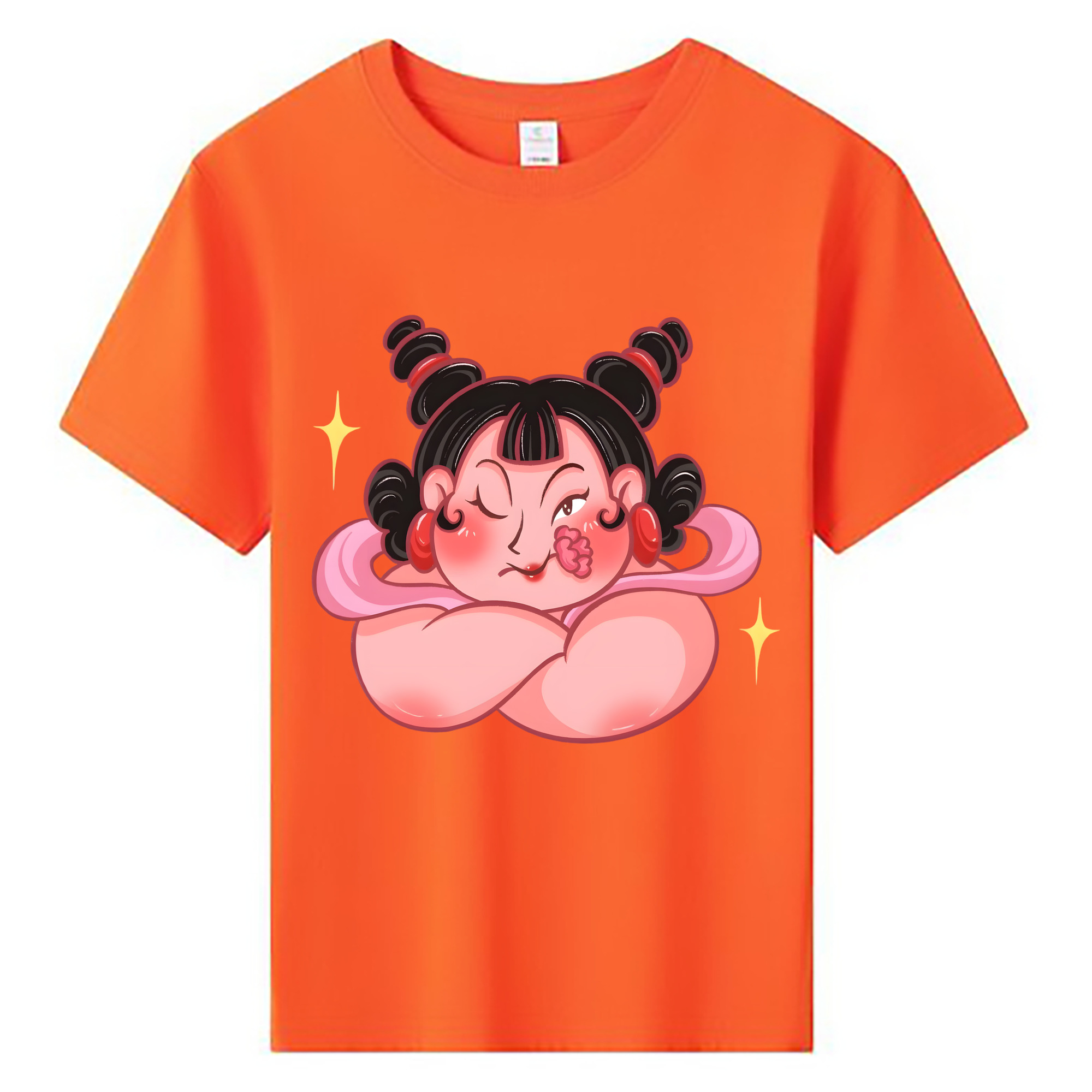 （画像用） Ne Zha 2 ナタ 魔童の大暴れ 綿100％キッズTシャツ（フロントプリント）
