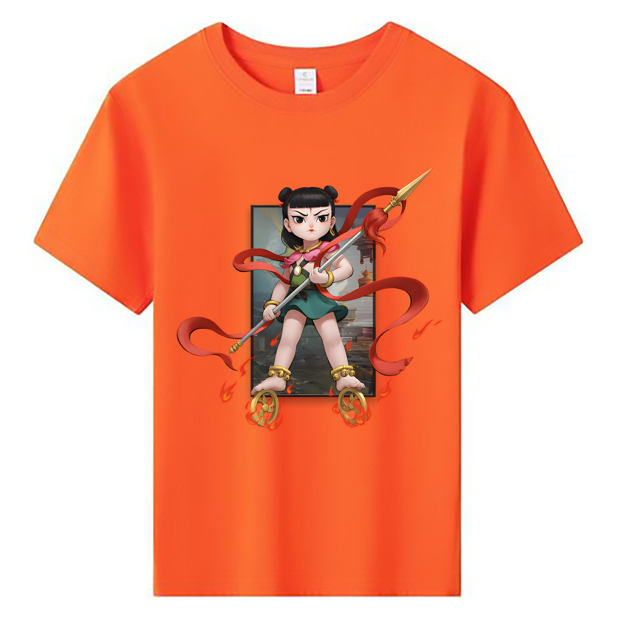 （画像用） Ne Zha 2 ナタ 魔童の大暴れ 綿100％キッズTシャツ（フロントプリント）
