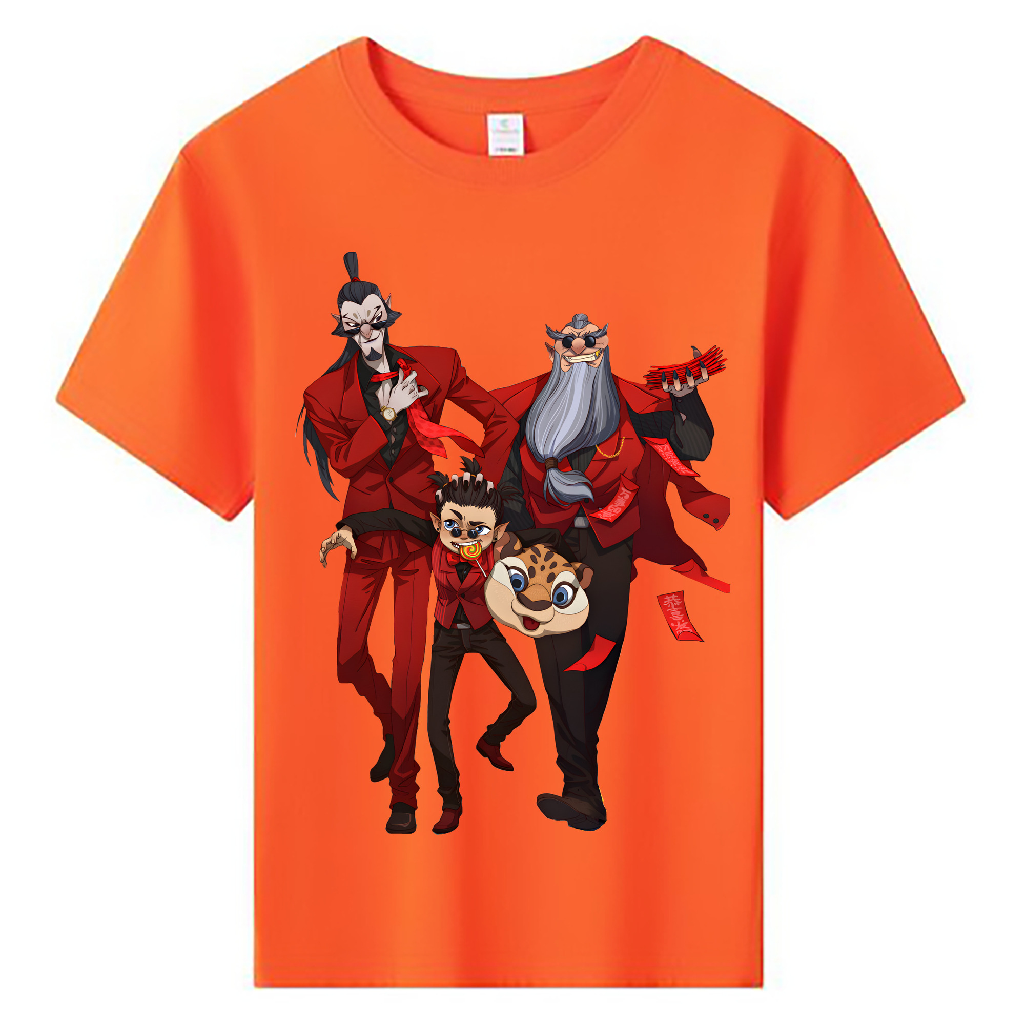 （画像用） Ne Zha 2 ナタ 魔童の大暴れ 綿100％キッズTシャツ（フロントプリント）