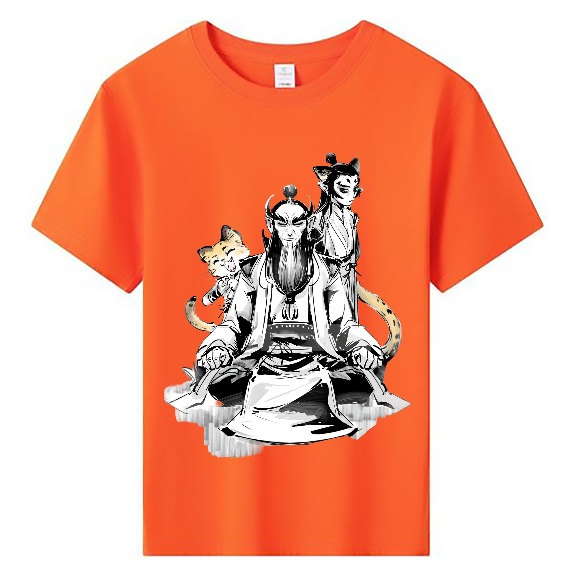 （画像用） Ne Zha 2 ナタ 魔童の大暴れ 綿100％キッズTシャツ（フロントプリント）