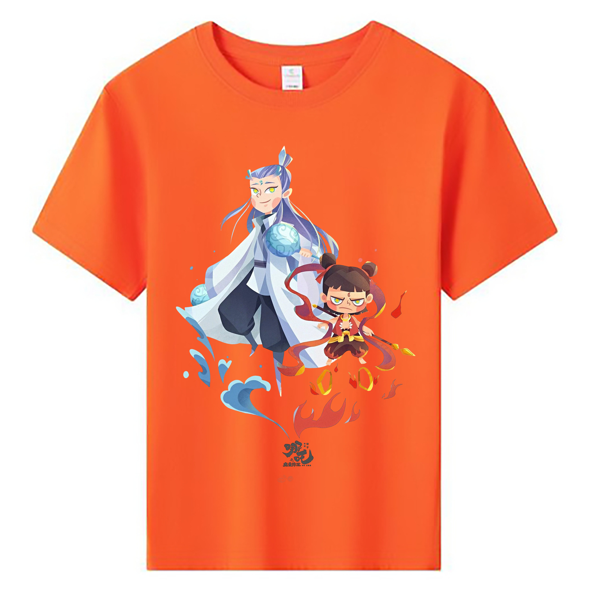 （画像用） Ne Zha 2 ナタ 魔童の大暴れ 綿100％キッズTシャツ（フロントプリント）