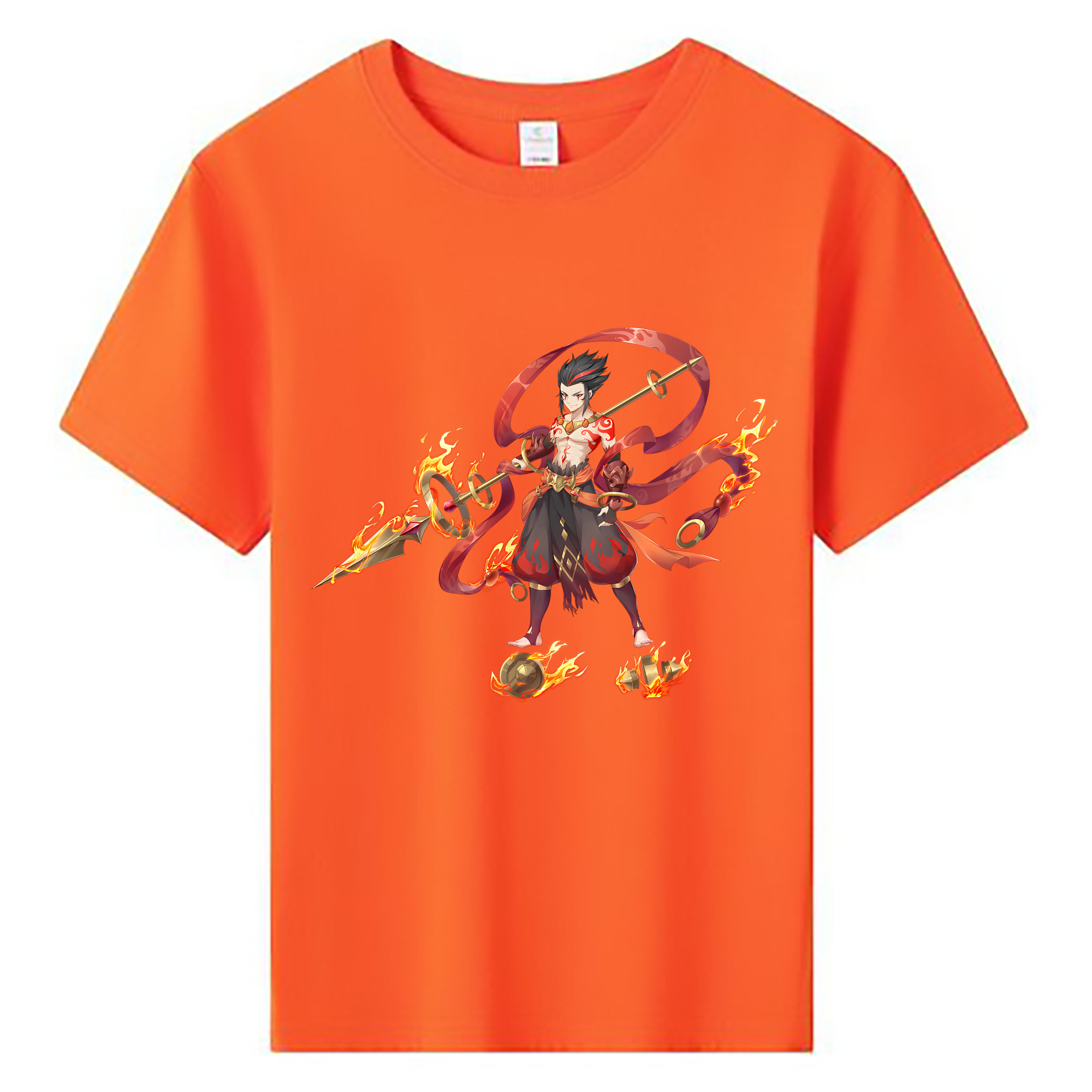 （画像用） Ne Zha 2 ナタ 魔童の大暴れ 綿100％キッズTシャツ（フロントプリント）
