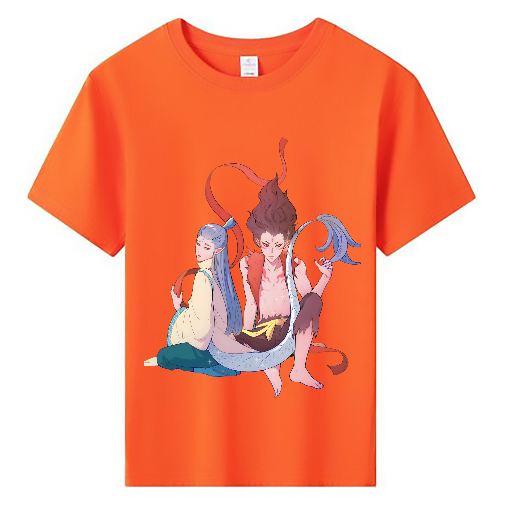 （画像用） Ne Zha 2 ナタ 魔童の大暴れ 綿100％キッズTシャツ（フロントプリント）