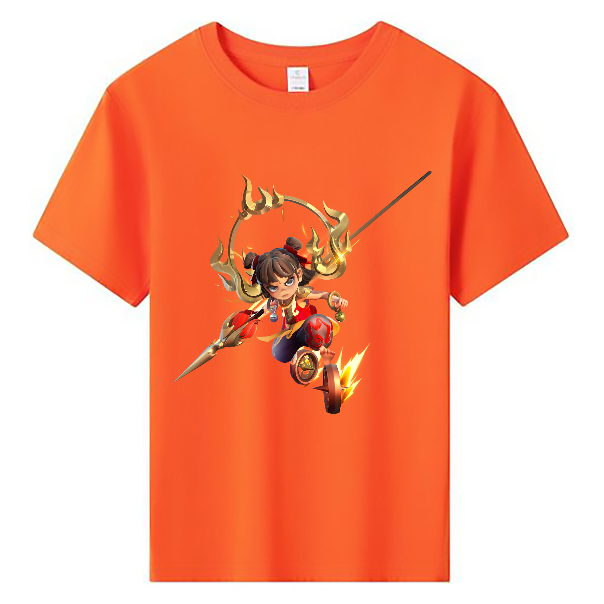 （画像用） Ne Zha 2 ナタ 魔童の大暴れ 綿100％キッズTシャツ（フロントプリント）