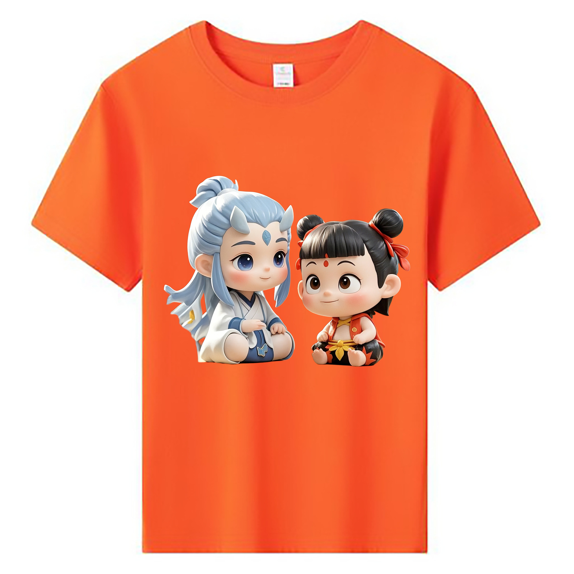 （画像用） Ne Zha 2 ナタ 魔童の大暴れ 綿100％キッズTシャツ（フロントプリント）