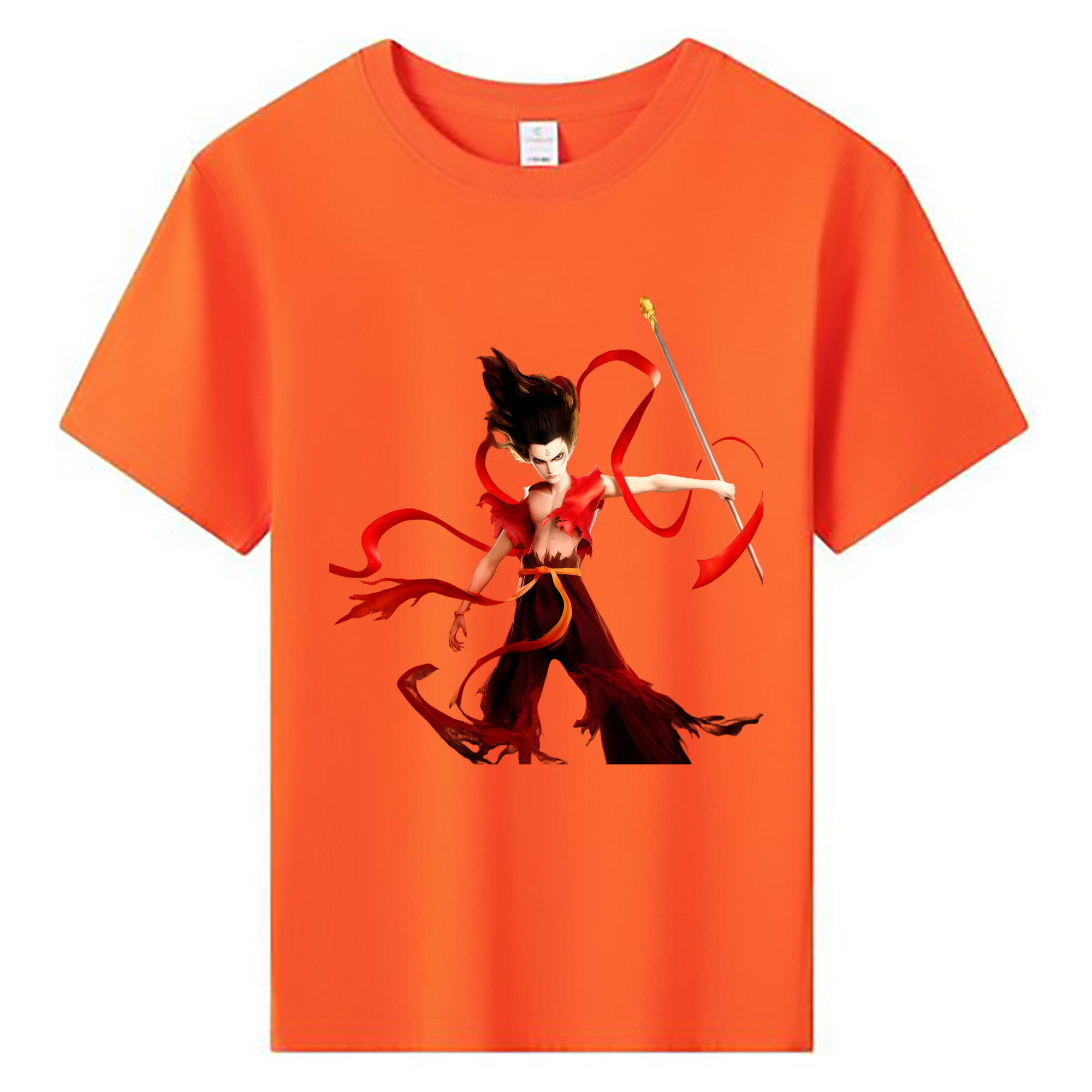 （画像用） Ne Zha 2 ナタ 魔童の大暴れ 綿100％キッズTシャツ（フロントプリント）