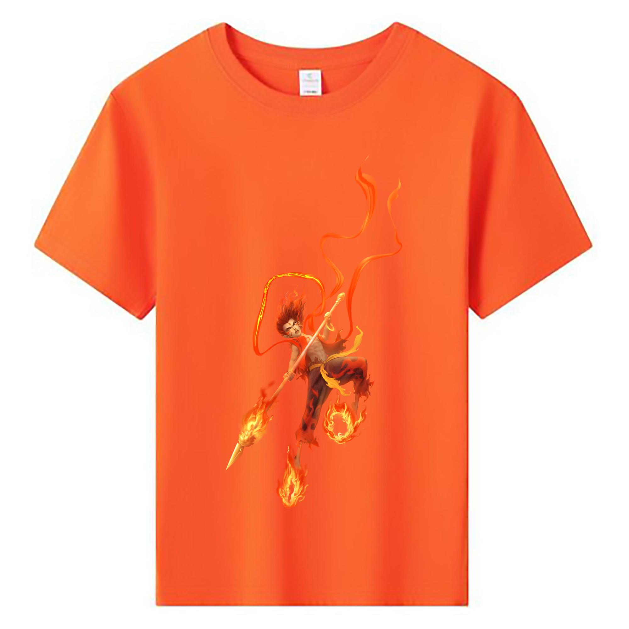 （画像用） Ne Zha 2 ナタ 魔童の大暴れ 綿100％キッズTシャツ（フロントプリント）