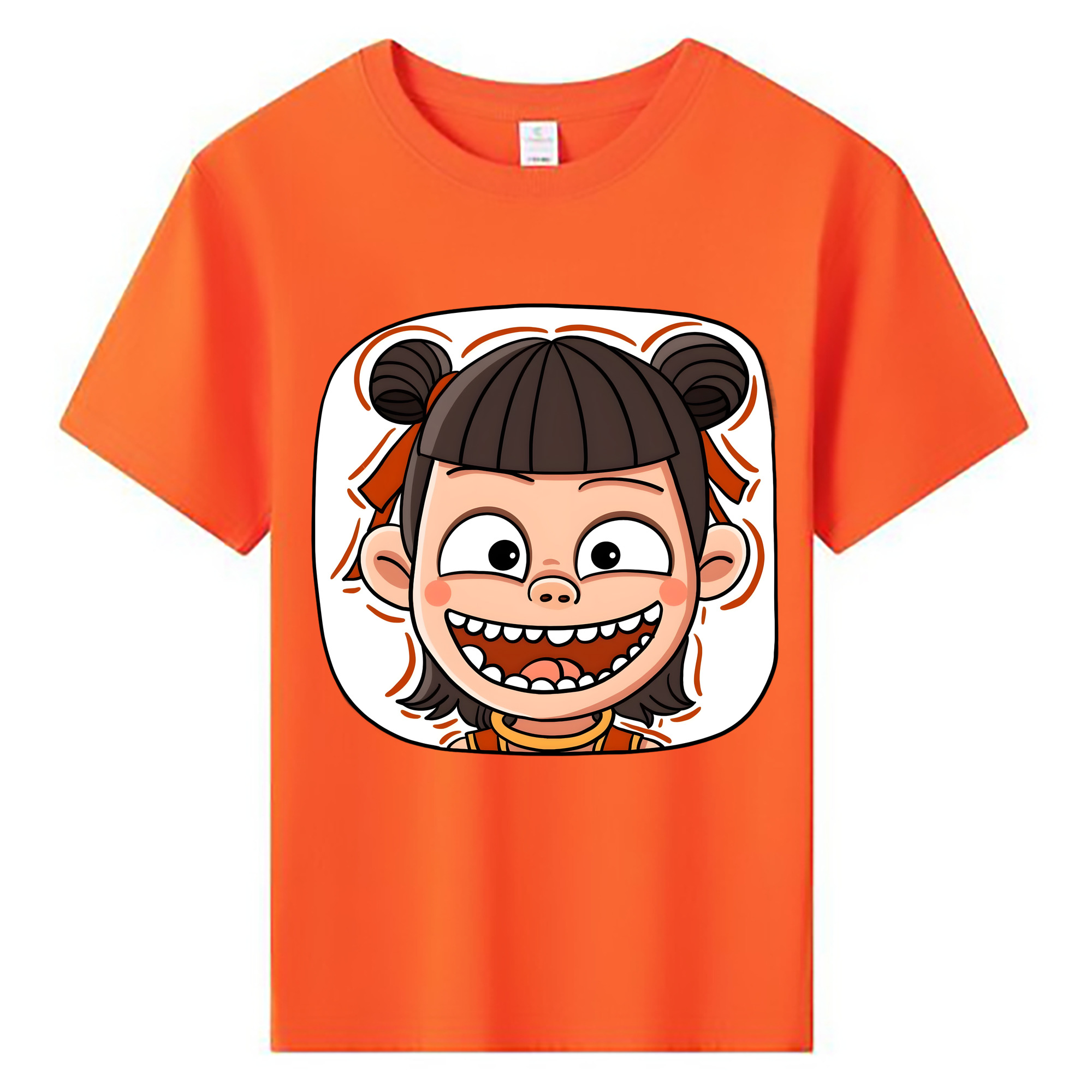 （画像用） Ne Zha 2 ナタ 魔童の大暴れ 綿100％キッズTシャツ（フロントプリント）