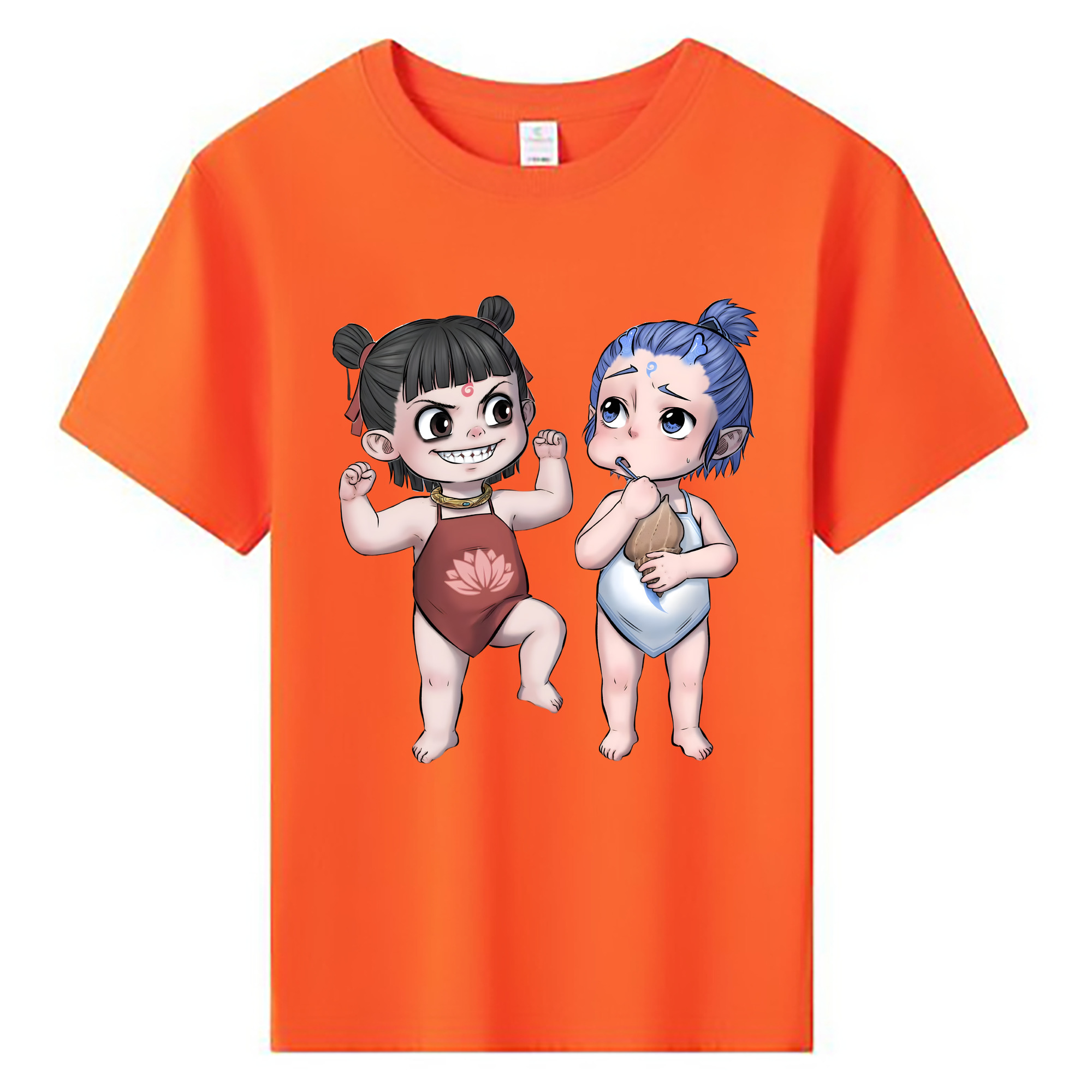 （画像用） Ne Zha 2 ナタ 魔童の大暴れ 綿100％キッズTシャツ（フロントプリント）