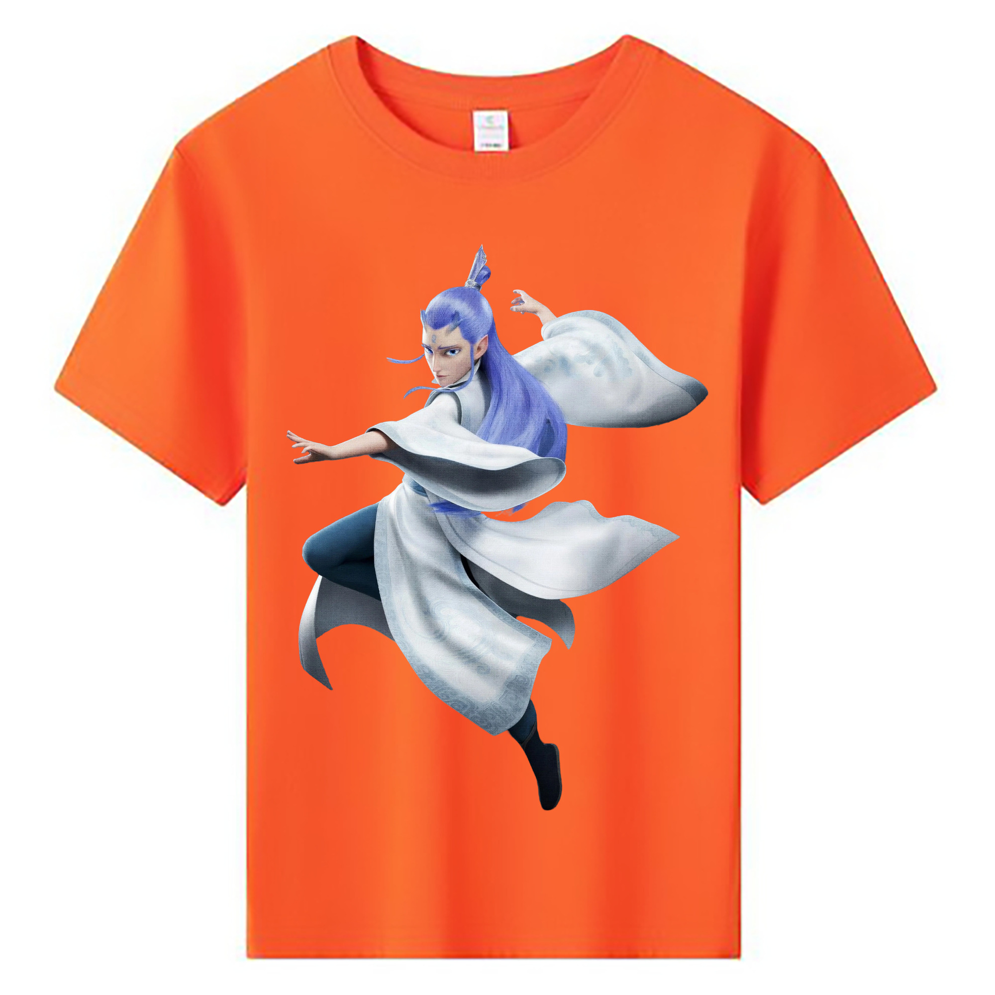 （画像用） Ne Zha 2 ナタ 魔童の大暴れ 綿100％キッズTシャツ（フロントプリント）