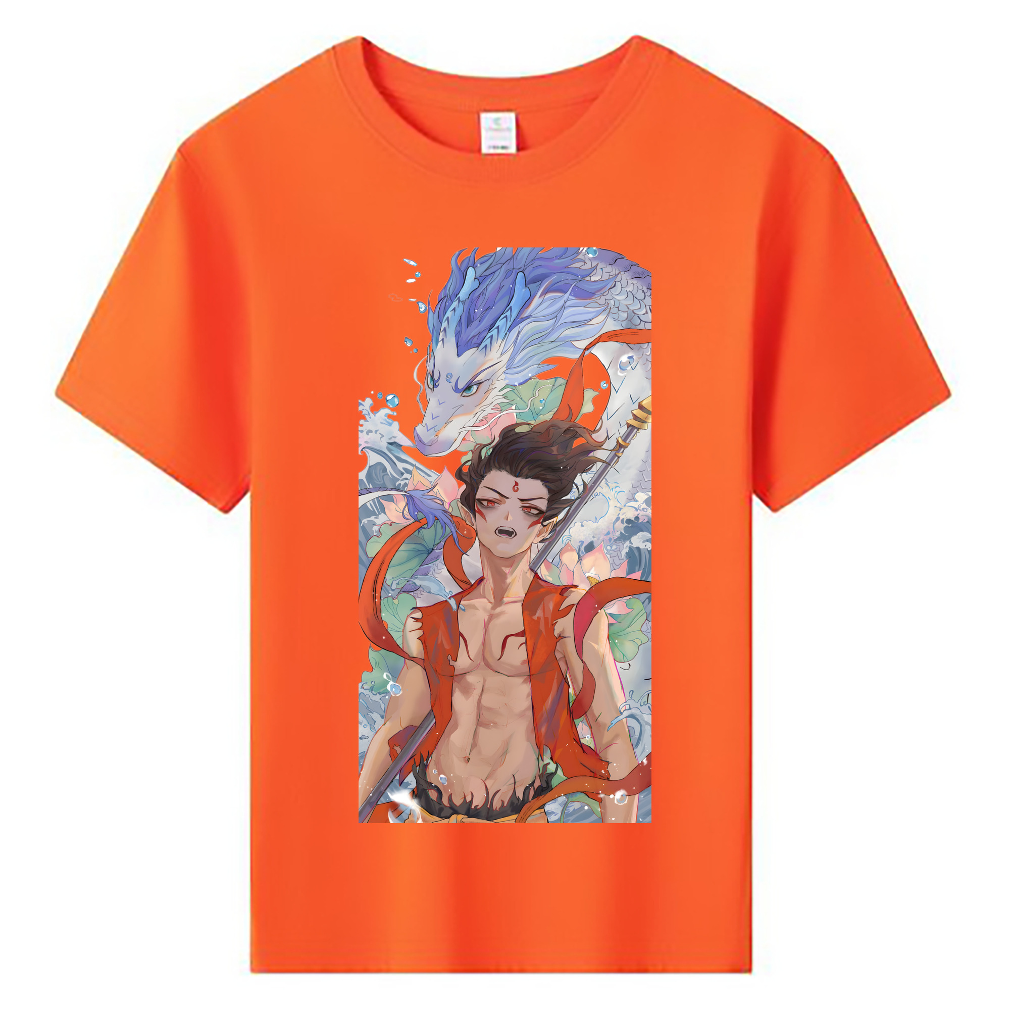 （画像用） Ne Zha 2 ナタ 魔童の大暴れ 綿100％キッズTシャツ（フロントプリント）