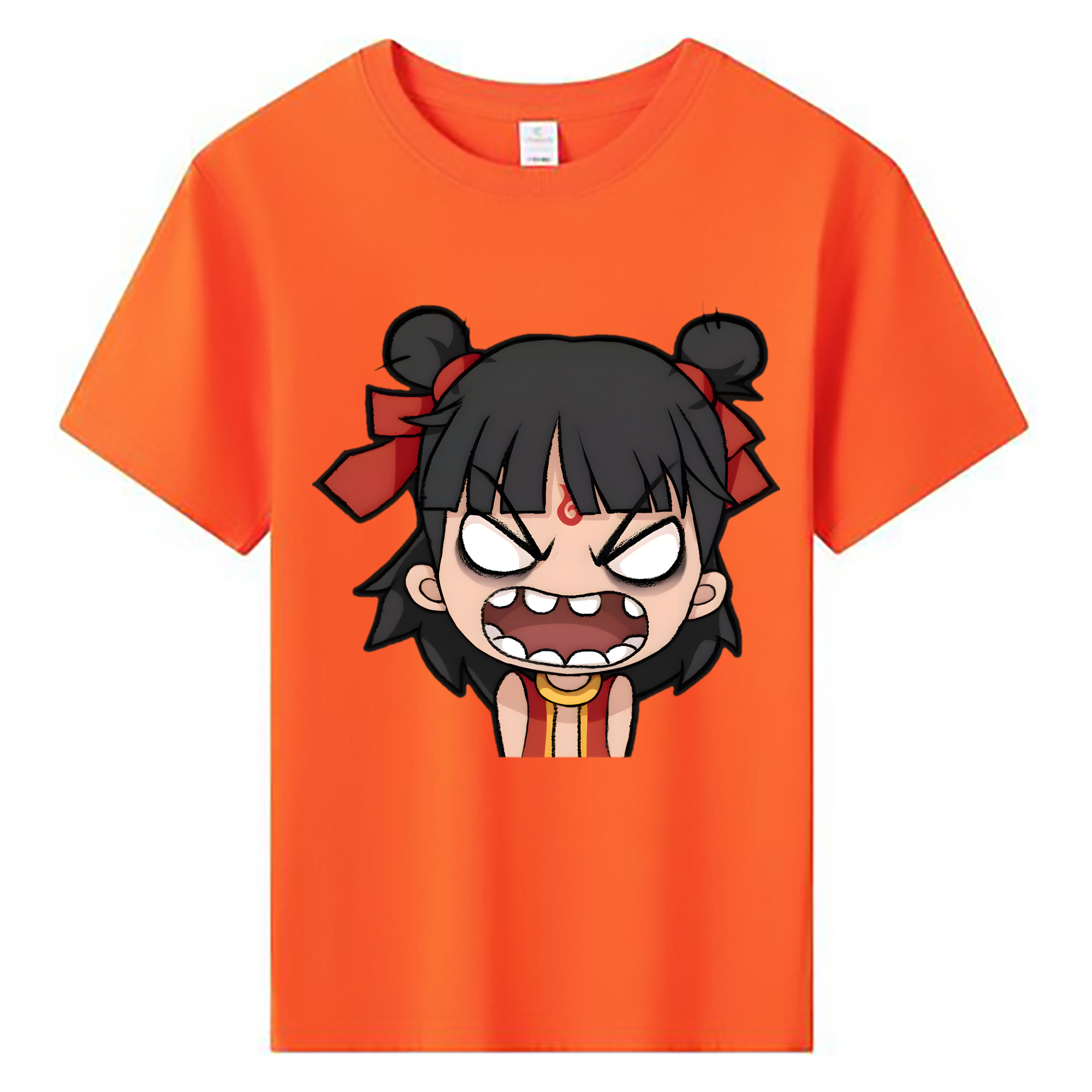 （画像用） Ne Zha 2 ナタ 魔童の大暴れ 綿100％キッズTシャツ（フロントプリント）