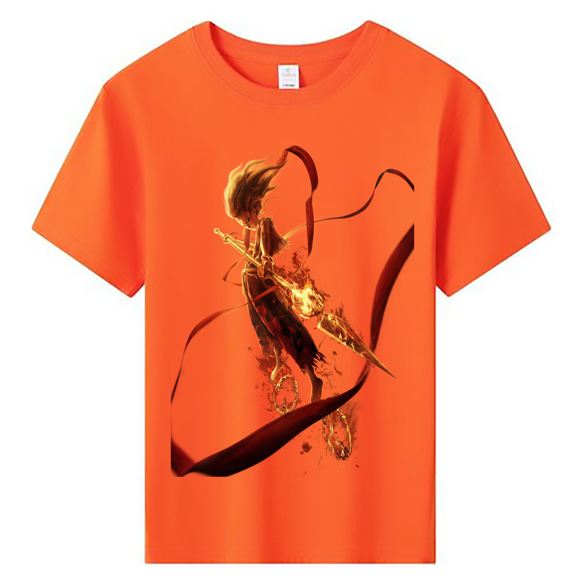 （画像用） Ne Zha 2 ナタ 魔童の大暴れ 綿100％キッズTシャツ（フロントプリント）