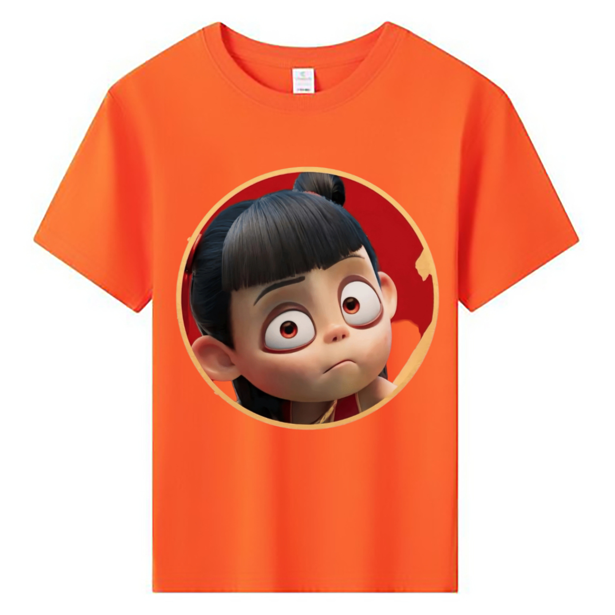 （画像用） Ne Zha 2 ナタ 魔童の大暴れ 綿100％キッズTシャツ（フロントプリント）