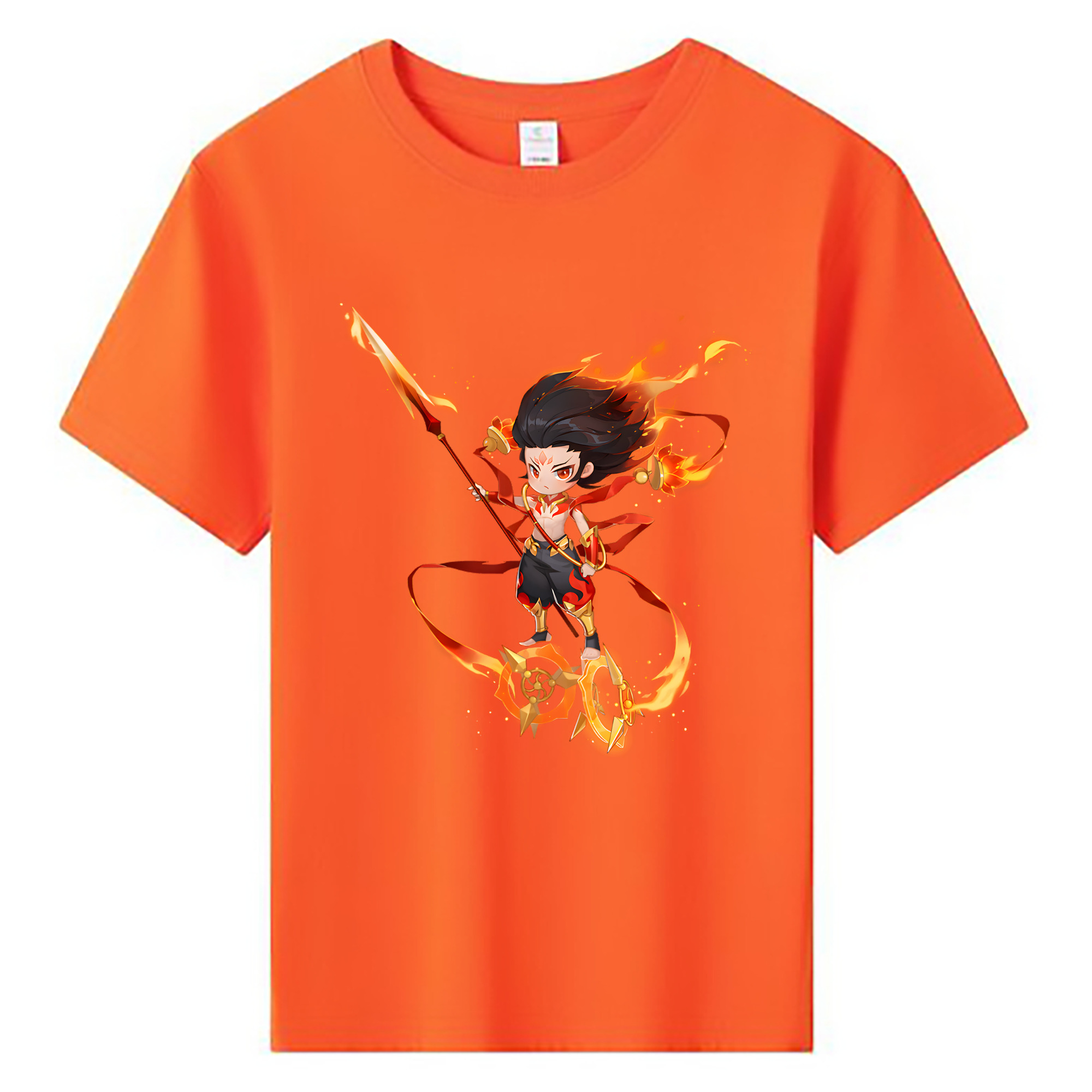 （画像用） Ne Zha 2 ナタ 魔童の大暴れ 綿100％キッズTシャツ（フロントプリント）