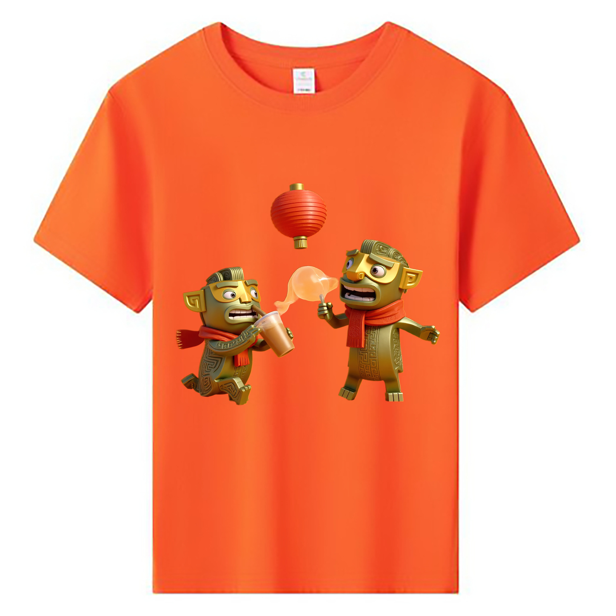 （画像用） Ne Zha 2 ナタ 魔童の大暴れ 綿100％キッズTシャツ（フロントプリント）